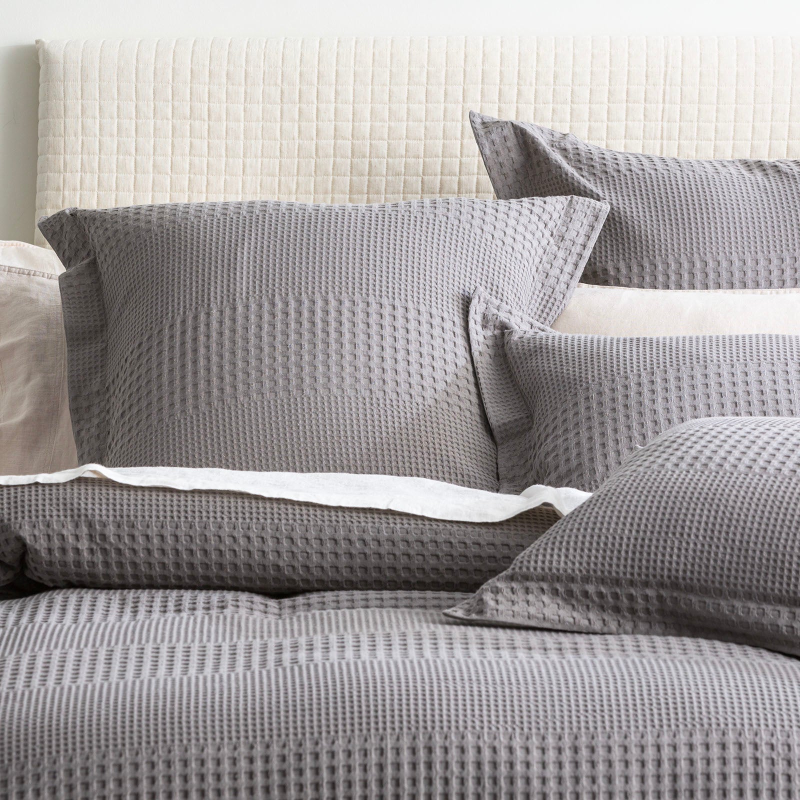 Renee Taylor Elegance Waffle Cotton Jacquard Quilt Cover Set - FOSSIL Renee Taylor