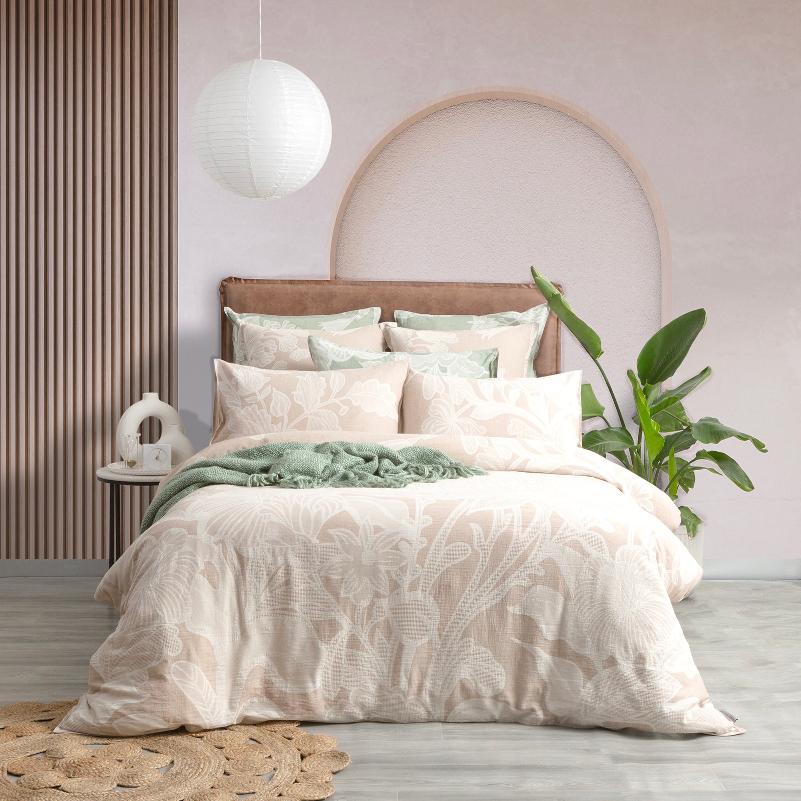 Renee Taylor Bentley Cotton Jacquard Quilt Cover - NUDE Renee Taylor