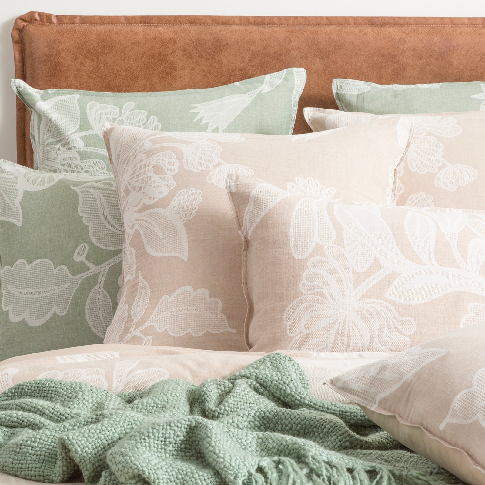 Renee Taylor Bentley Cotton Jacquard Quilt Cover - NUDE Renee Taylor