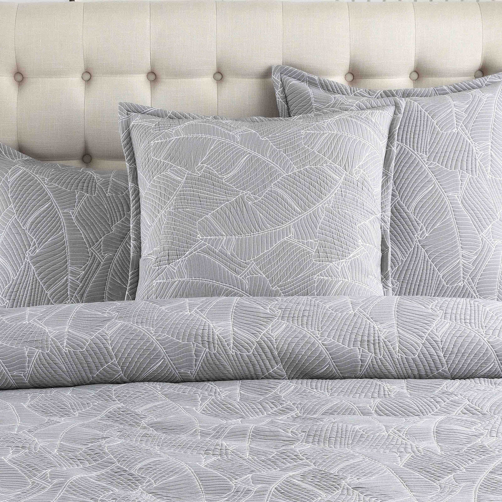 Renee Taylor Bengali Jacquard Quilt cover Set - Silver Renee Taylor