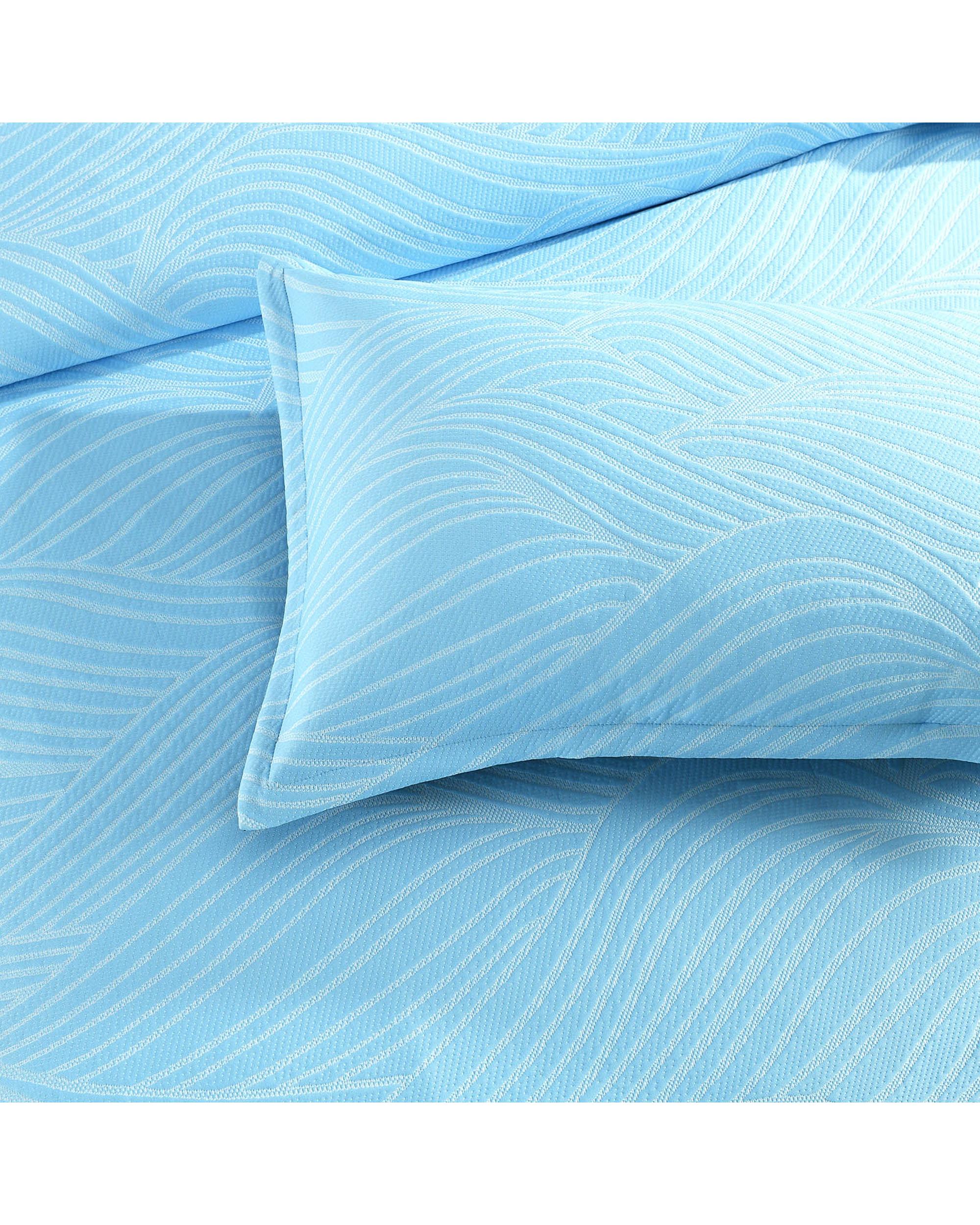 Renee Taylor Oscillate Jacquard Quilt Cover Set Sky Renee Taylor