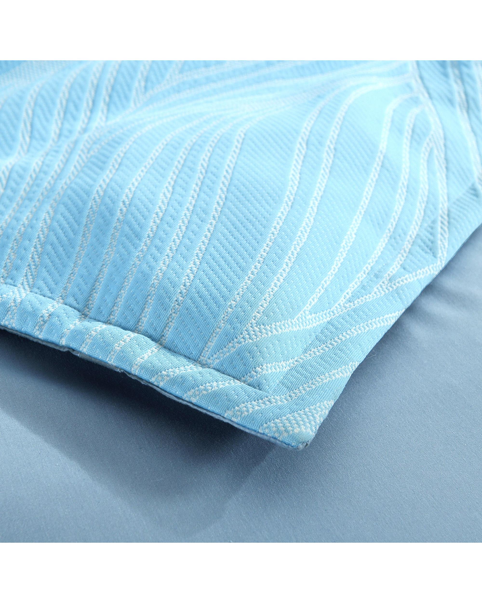 Renee Taylor Oscillate Jacquard Quilt Cover Set Sky Renee Taylor