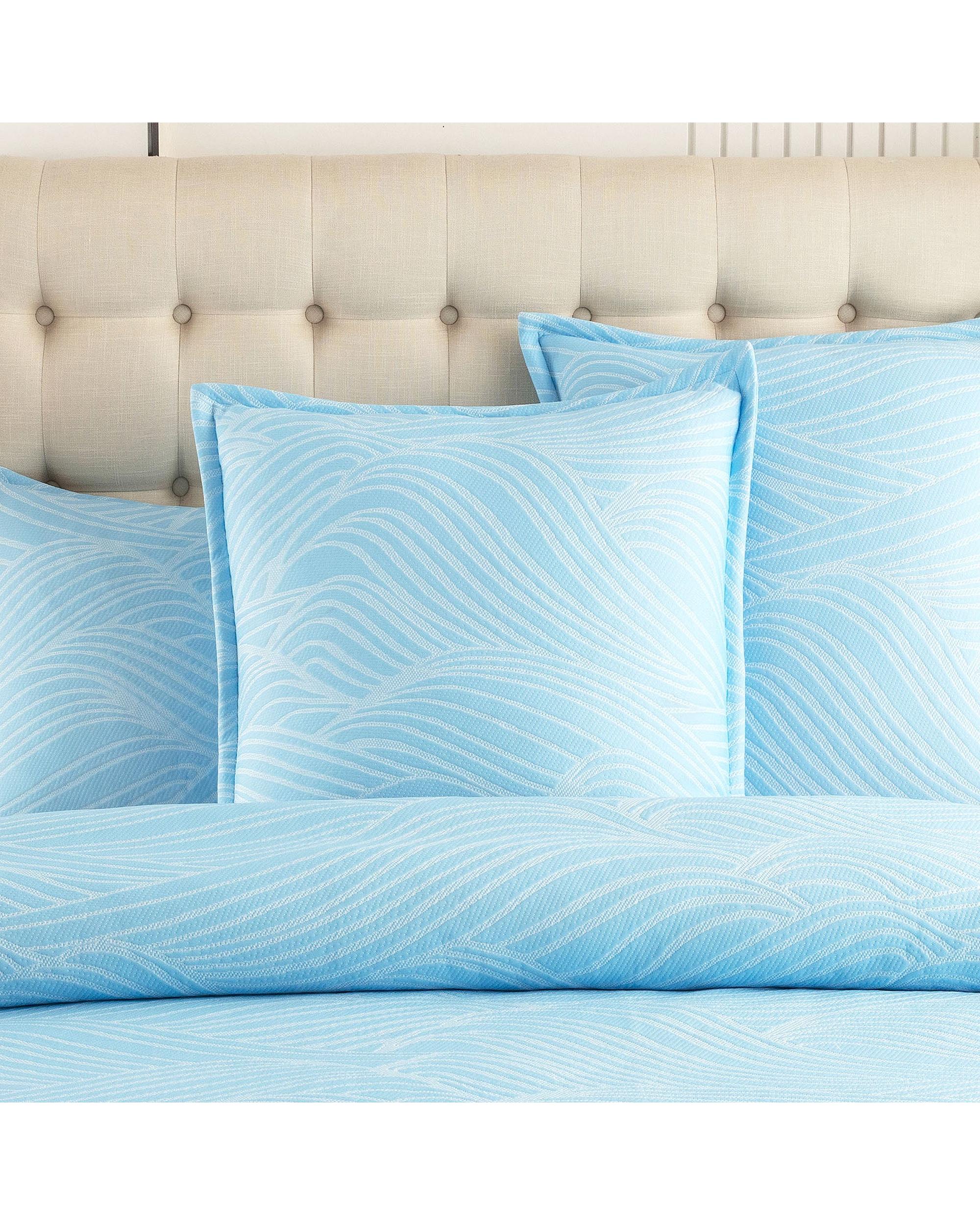 Renee Taylor Oscillate Jacquard Quilt Cover Set Sky Renee Taylor