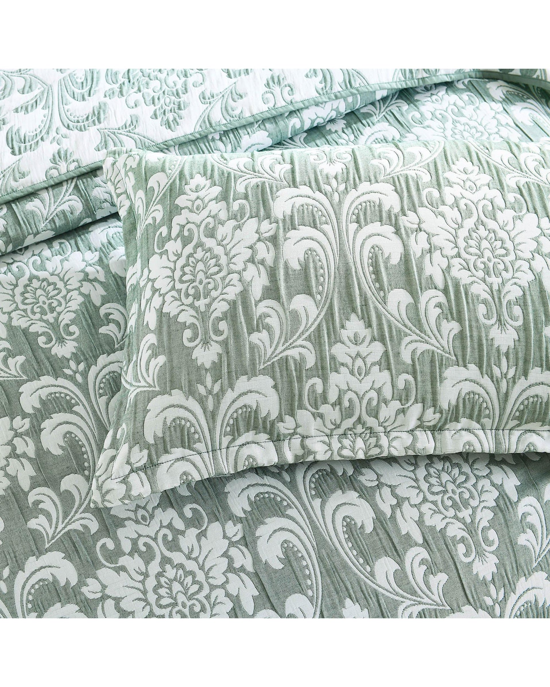 Renee Taylor Scallop Jacquard Coverlet Set - JADE Renee Taylor