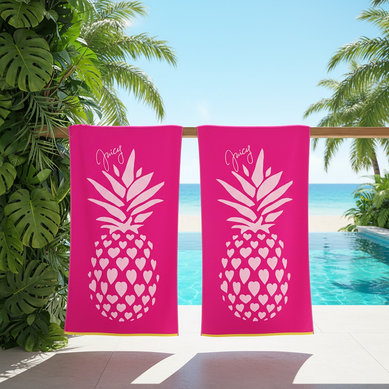 Renee Taylor 2 Pack Jacquard Velour Large Beach Towel 100 x 180 cms Renee Taylor