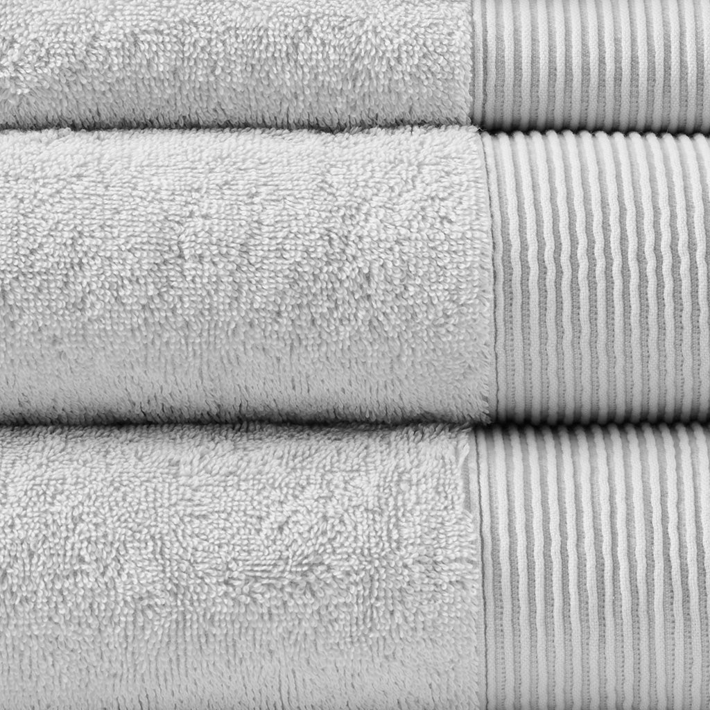 Cloud Linen Retreat Cotton Tencel Antimicrobial 6 Piece Towel Set  Grey Aquanova