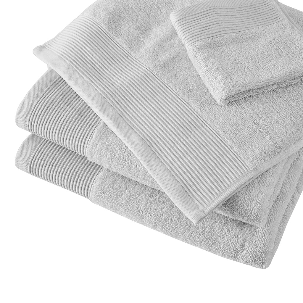 Cloud Linen Retreat Cotton Tencel Antimicrobial 6 Piece Towel Set  Grey Aquanova