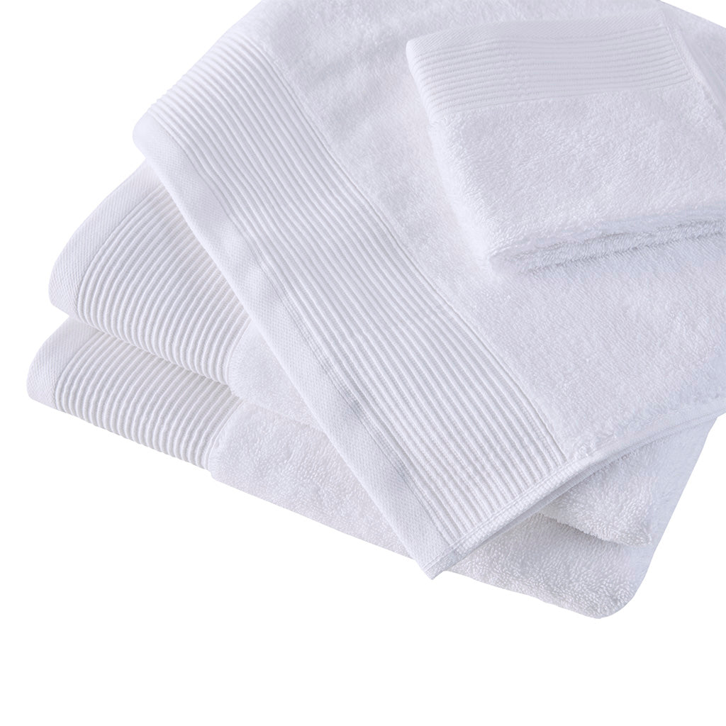 Cloud Linen Retreat Cotton Tencel Antimicrobial 6 Piece Towel Set White Cloud Linen