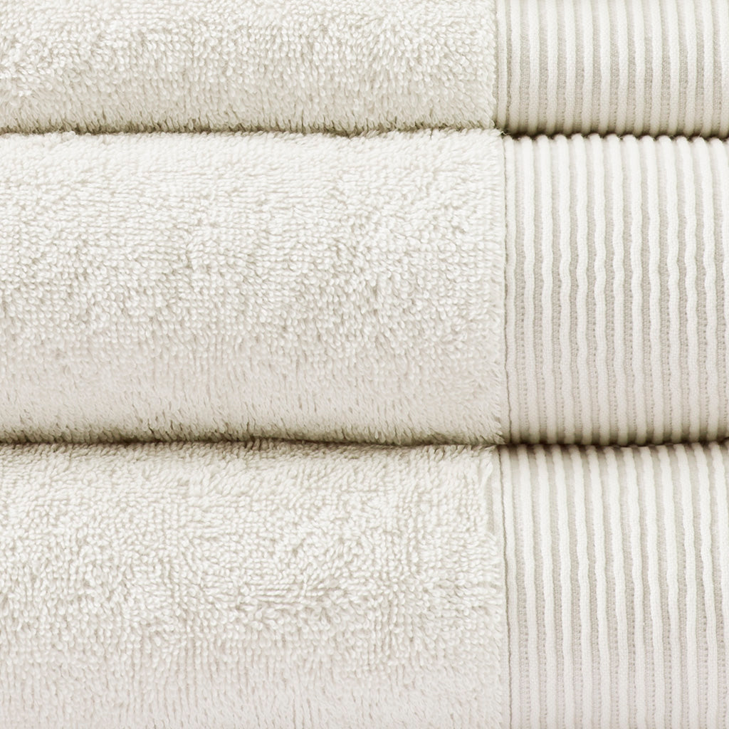 Cloud Linen Retreat Cotton Tencel Antimicrobial 6 Piece Towel Set Ivory Cloud Linen