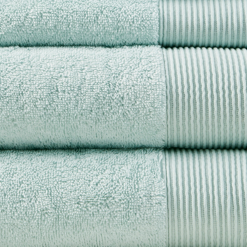 Cloud Linen Retreat Cotton Tencel Antimicrobial 6 Piece Towel Set Seafoam Cloud Linen