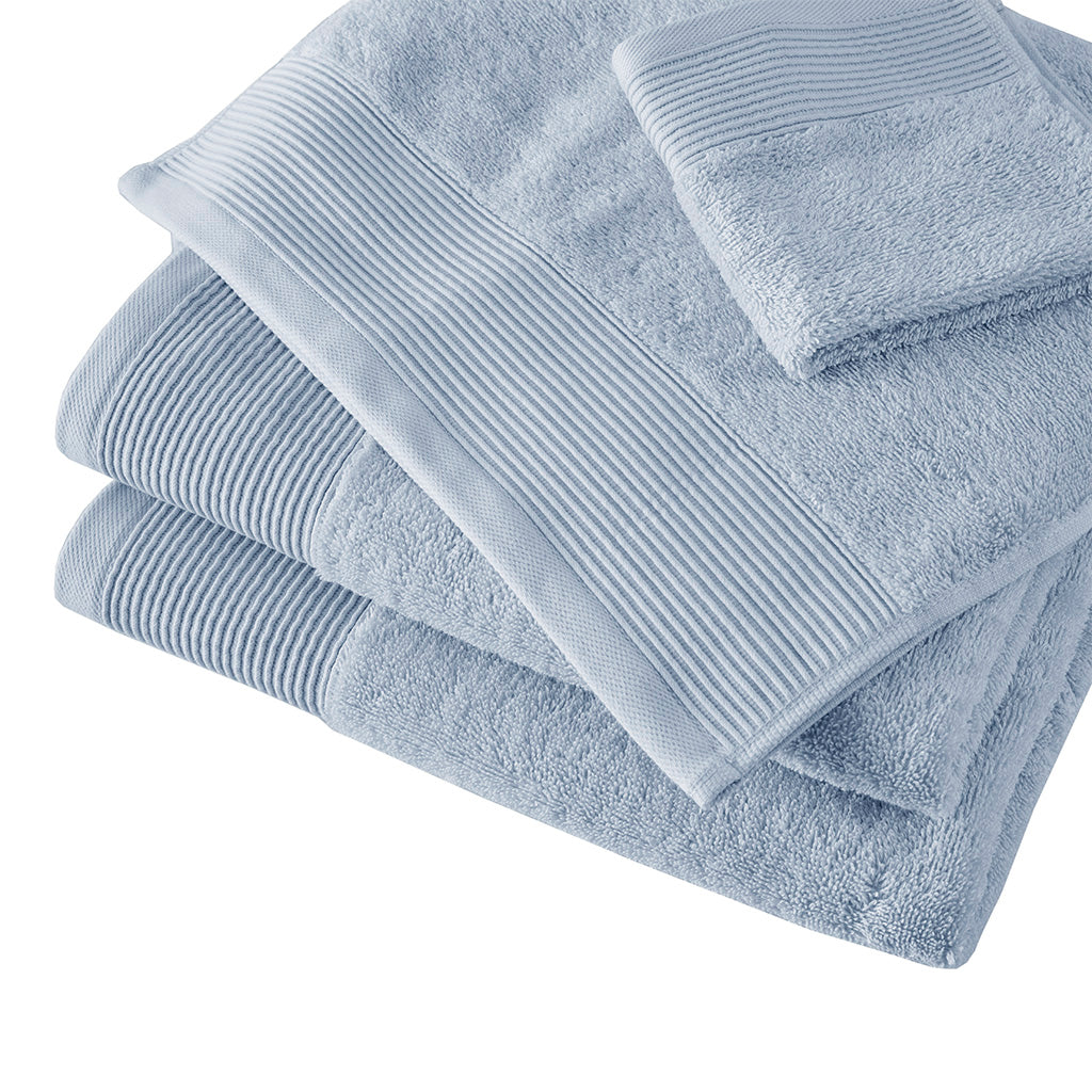 Cloud Linen Retreat Cotton Tencel Antimicrobial 6 Piece Towel Set Blue Cloud Linen
