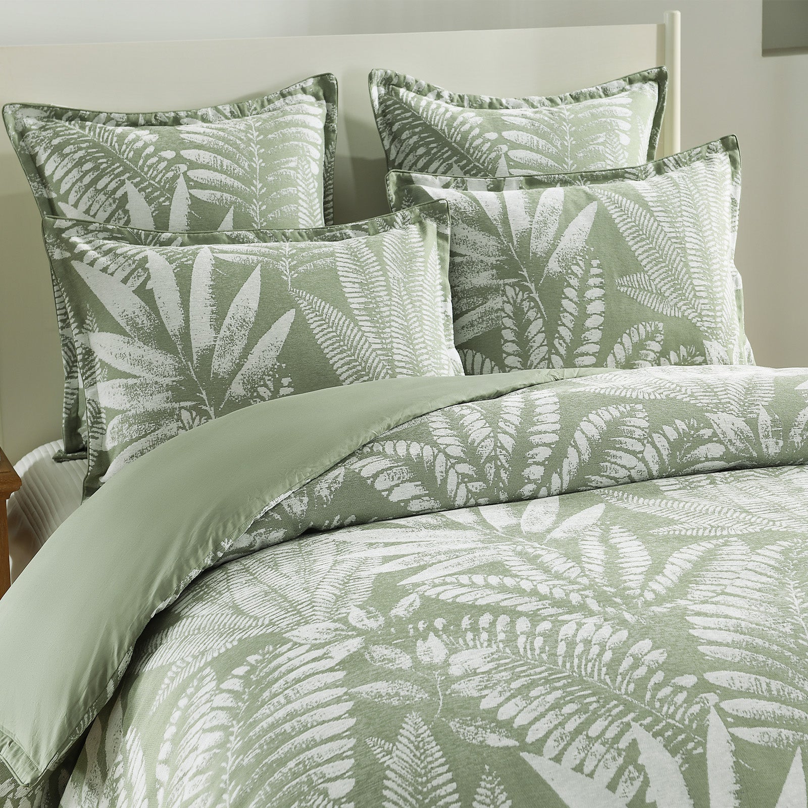 Renee Taylor Atlantis Jacquard Quilt Cover Set - Sage Renee Taylor