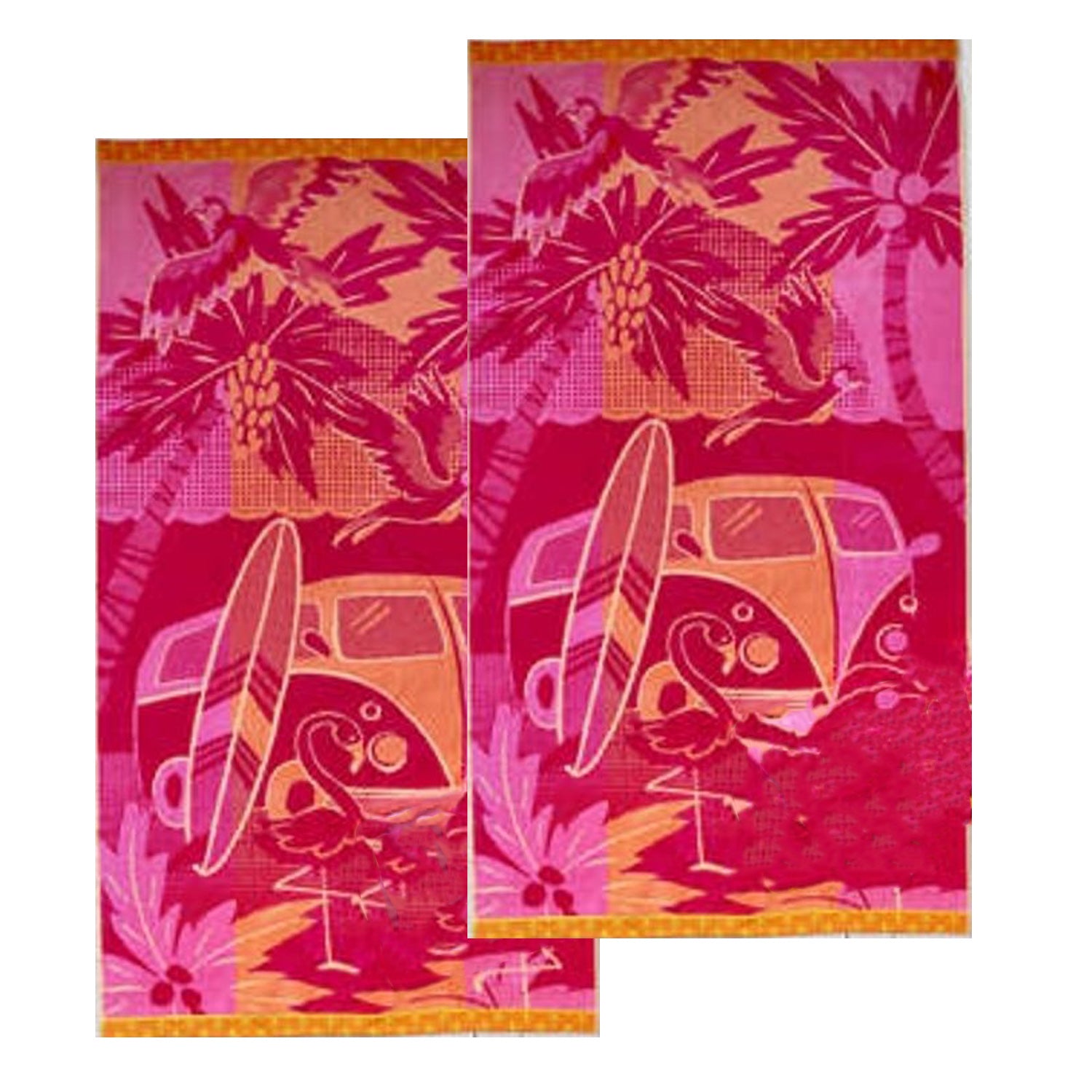 Renee Taylor 2 Pack Jacquard Velour Large Beach Towel 100 x 180 cms Surf Renee Taylor