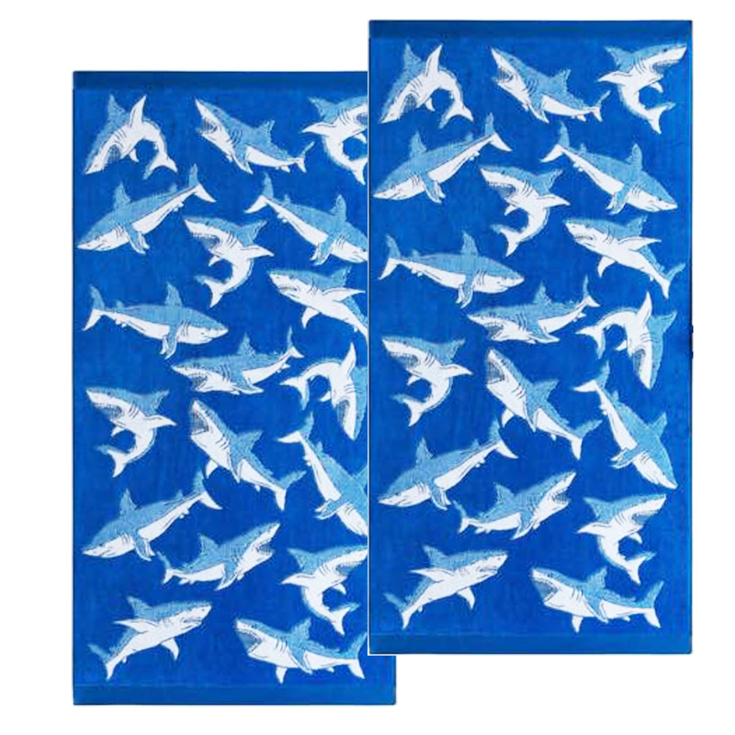 Renee Taylor 2 Pack Jacquard Velour Kids Beach Towel 75 x 150 cms Shark Renee Taylor