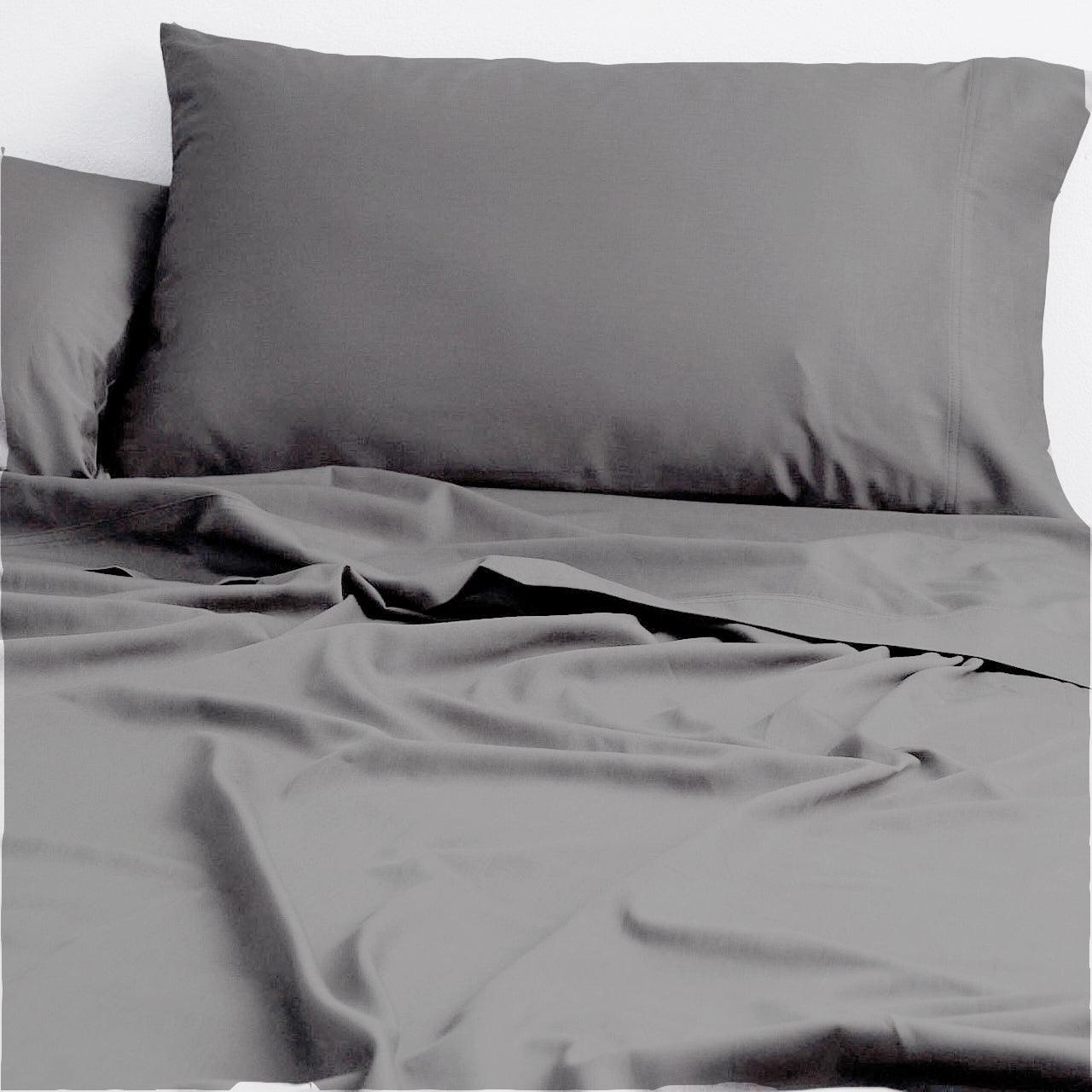 Cloud Linen 250 Thread Count Organic Cotton Sheet Sets - Charcoal Cloud Linen