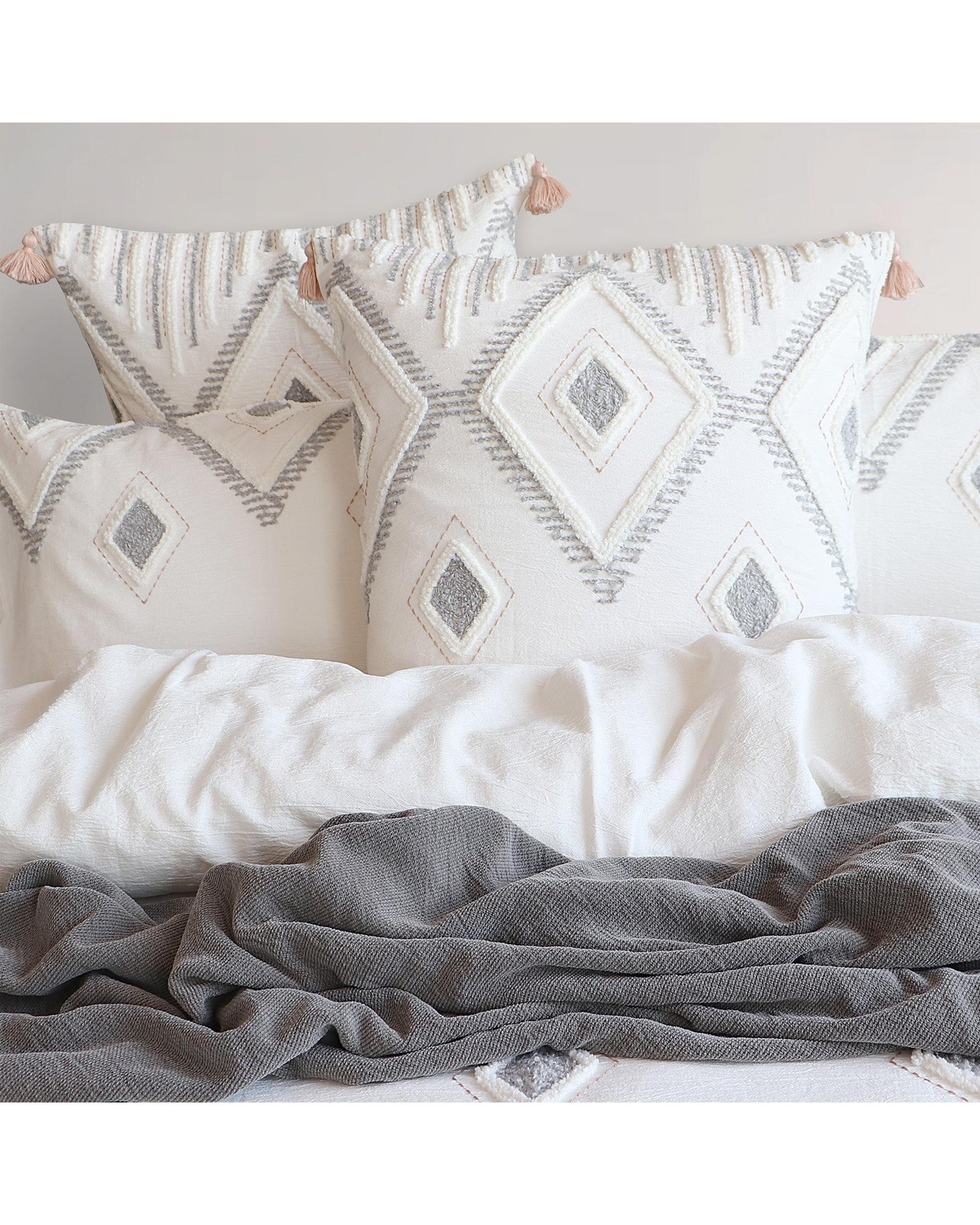 Renee Taylor Zuma Stone Washed Tufted Quilt Cover Set Renee Taylor