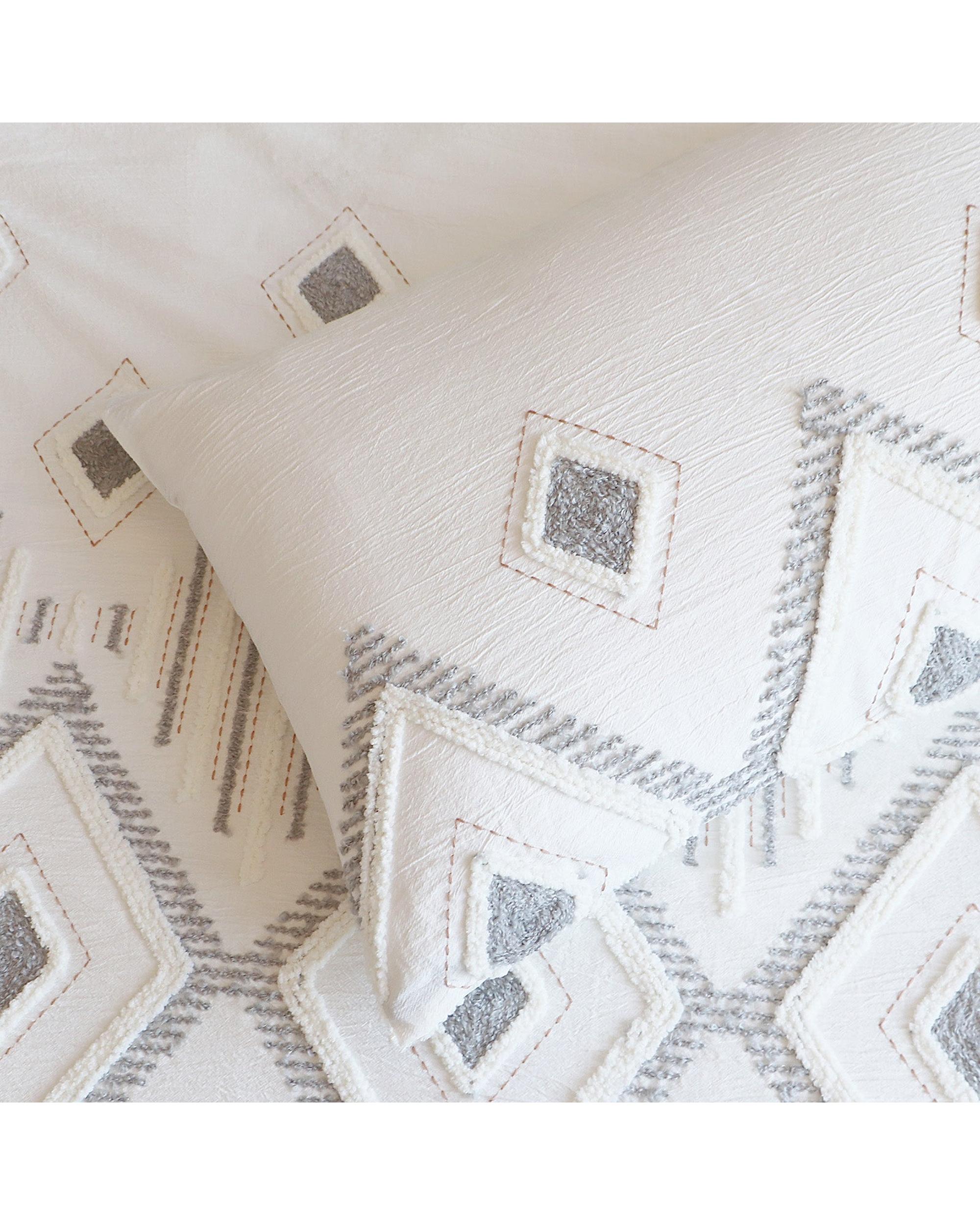 Renee Taylor Zuma Stone Washed Tufted Quilt Cover Set Renee Taylor