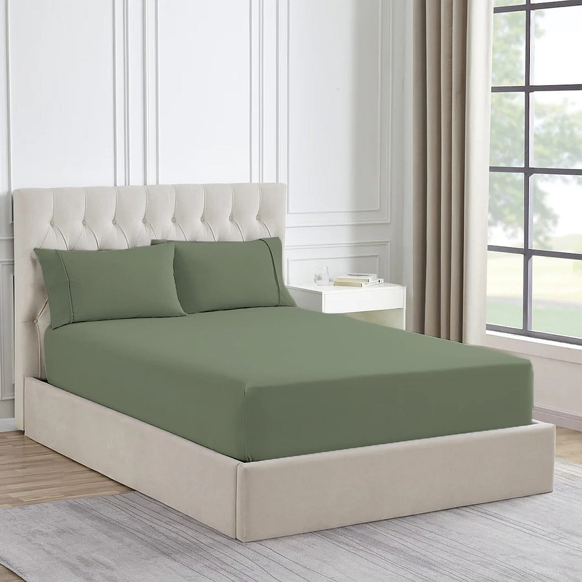 Ddecor Home 1500 Thread Count Premium Cotton Blend Combo Set - Sage Ddecor Home