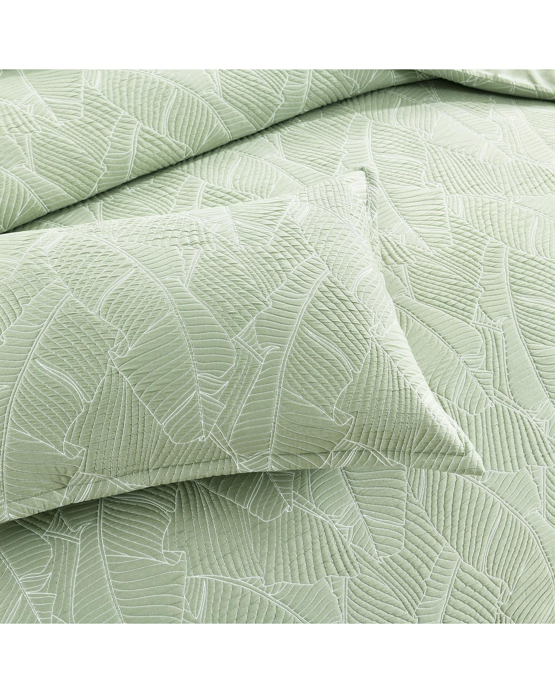 Renee Taylor Woods Jacquard Quilt Cover Set - Sage Renee Taylor