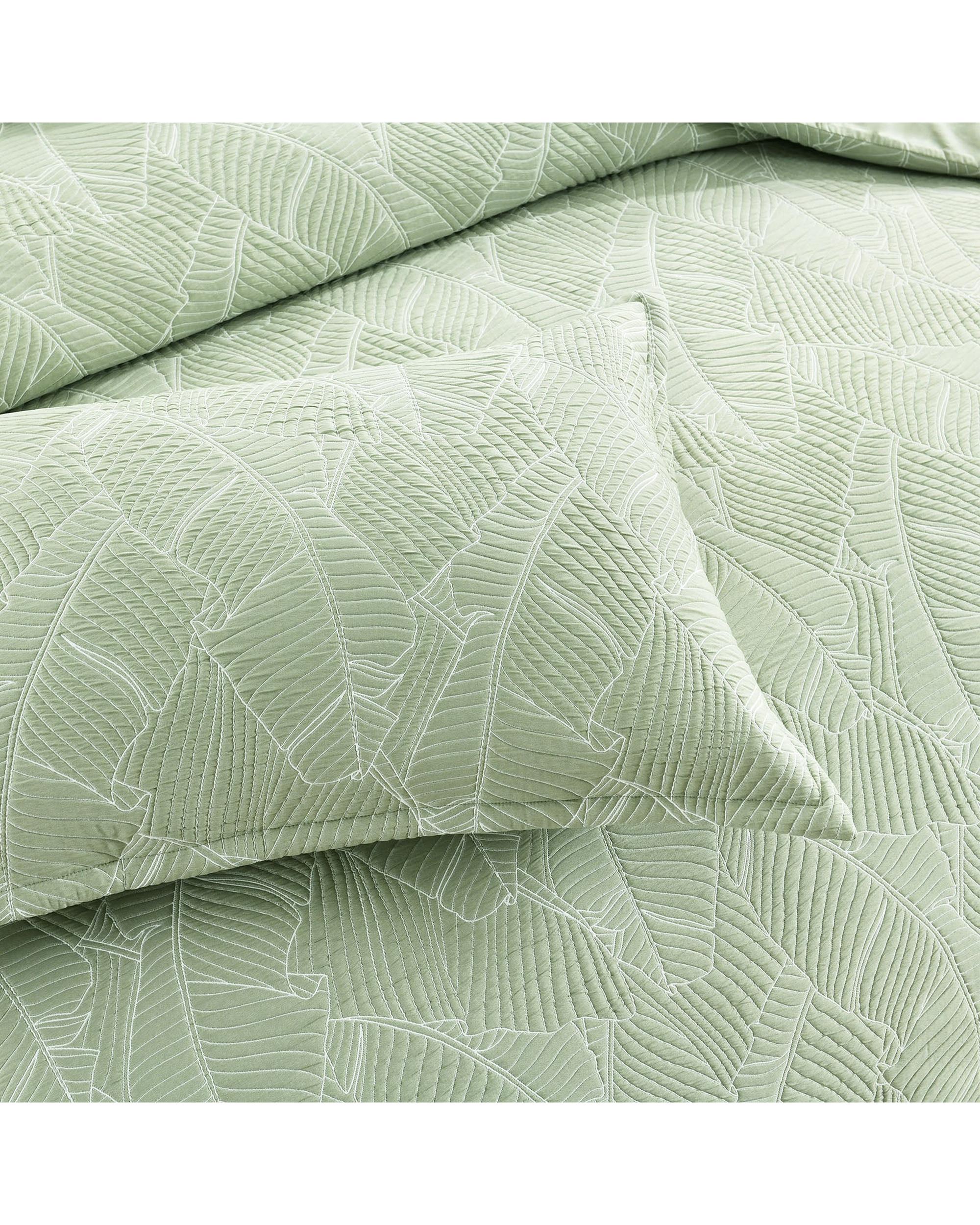 Renee Taylor Woods Jacquard Quilt Cover Set - Sage Renee Taylor