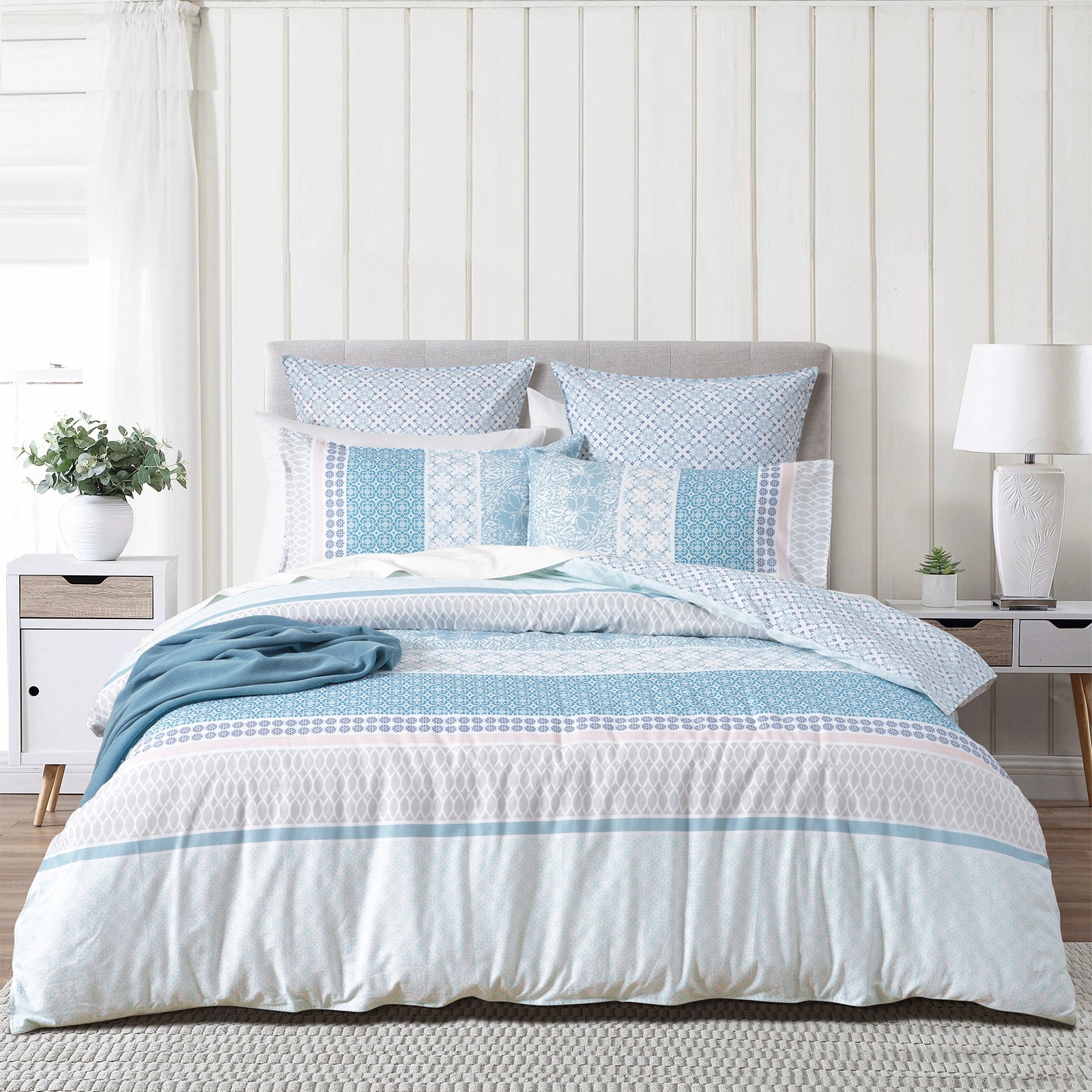 Renee Taylor 300 TC Cotton Reversible Quilt Cover Sets - Margot Renee Taylor