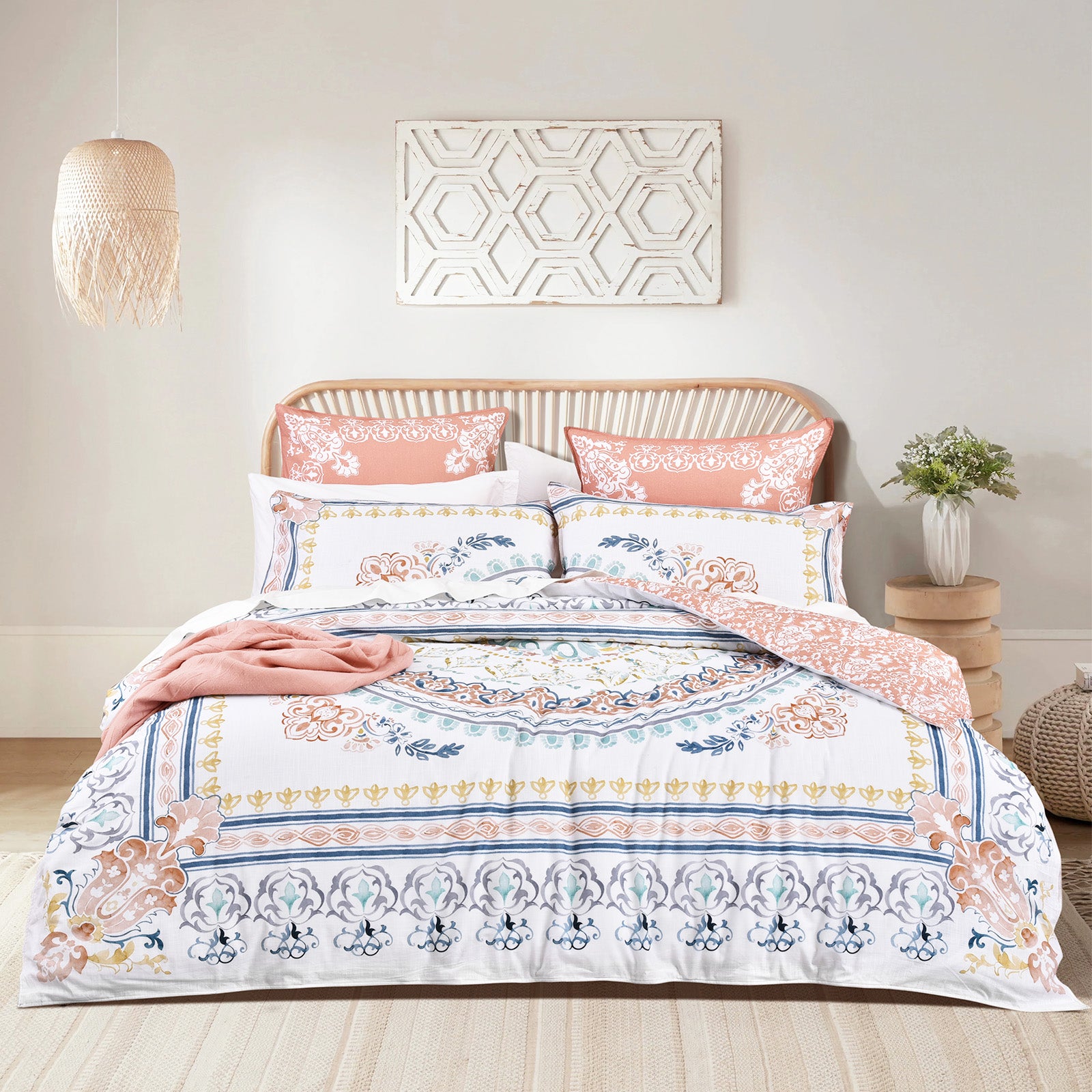 Renee Taylor 300 TC Cotton Reversible Quilt Cover Sets - Kalina Renee Taylor