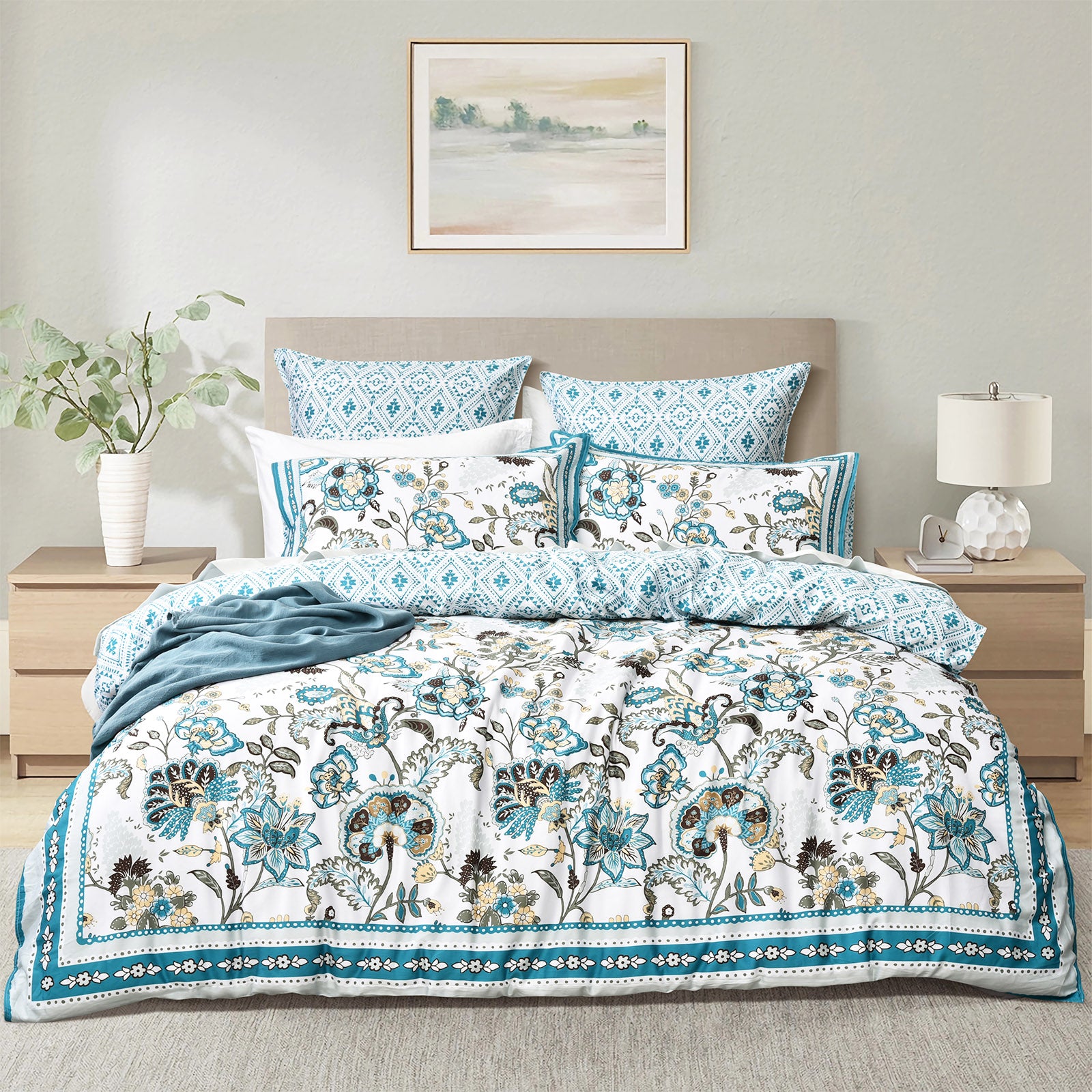 Renee Taylor 300 TC Cotton Reversible Quilt Cover Sets - Anaya Renee Taylor
