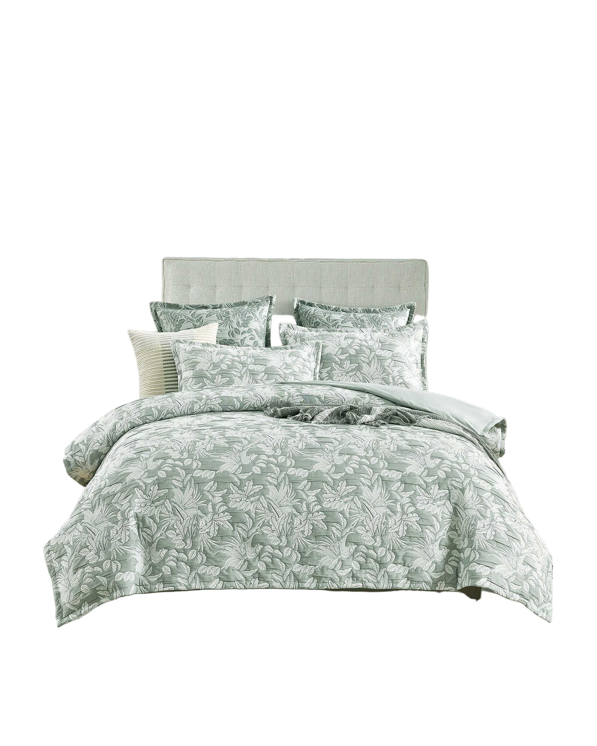 Renee Taylor Indiana Jacquard Quilt Cover Set - Fern Renee Taylor