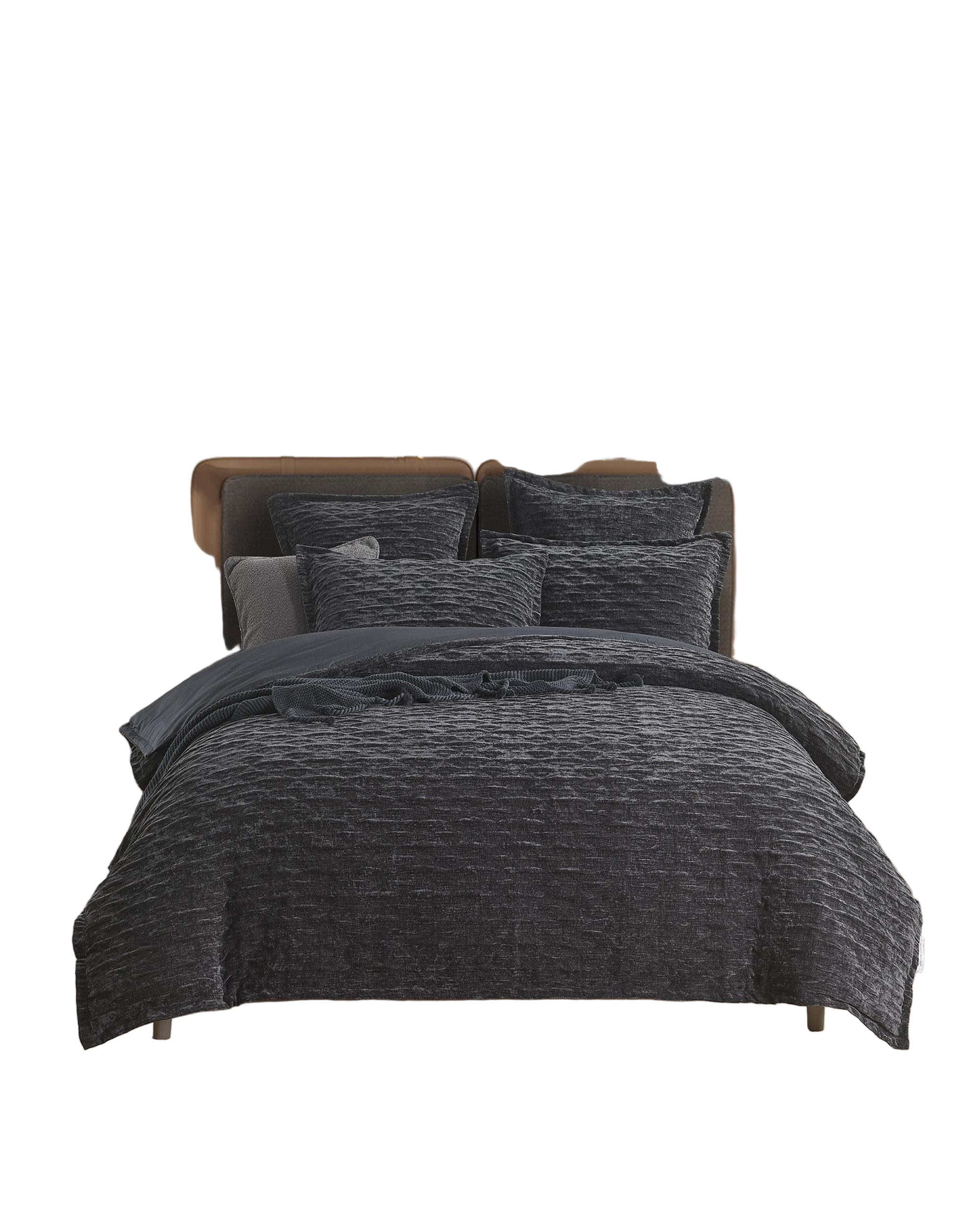 Renee Taylor Atlantis Jacquard Quilt Cover Set - Onyx Renee Taylor