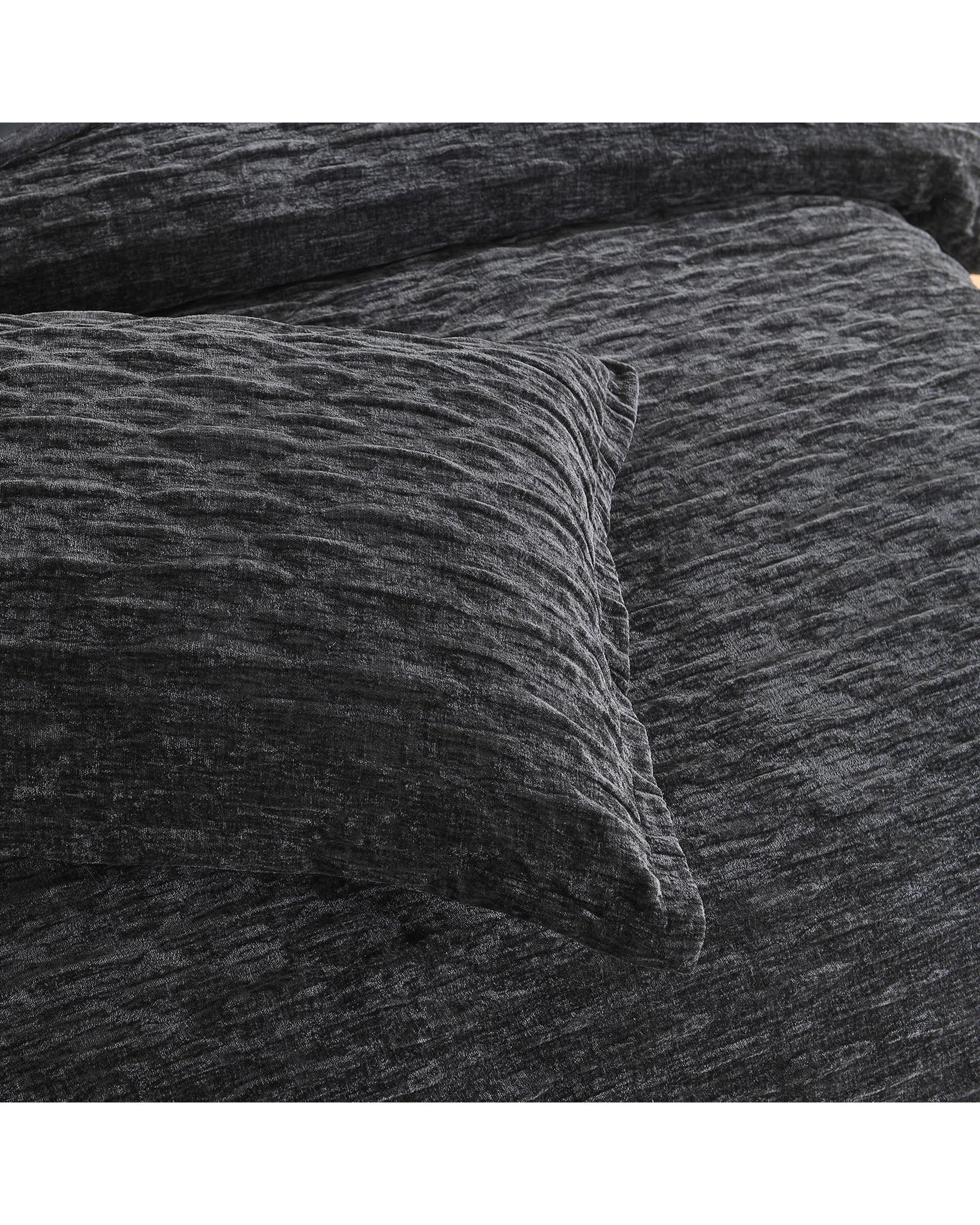 Renee Taylor Atlantis Jacquard Quilt Cover Set - Onyx Renee Taylor