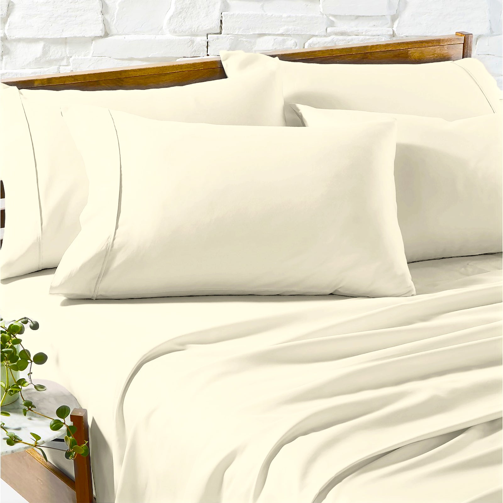 Renee Taylor 1200 Egyptian Cotton Sheet Sets - Ivory Renee Taylor