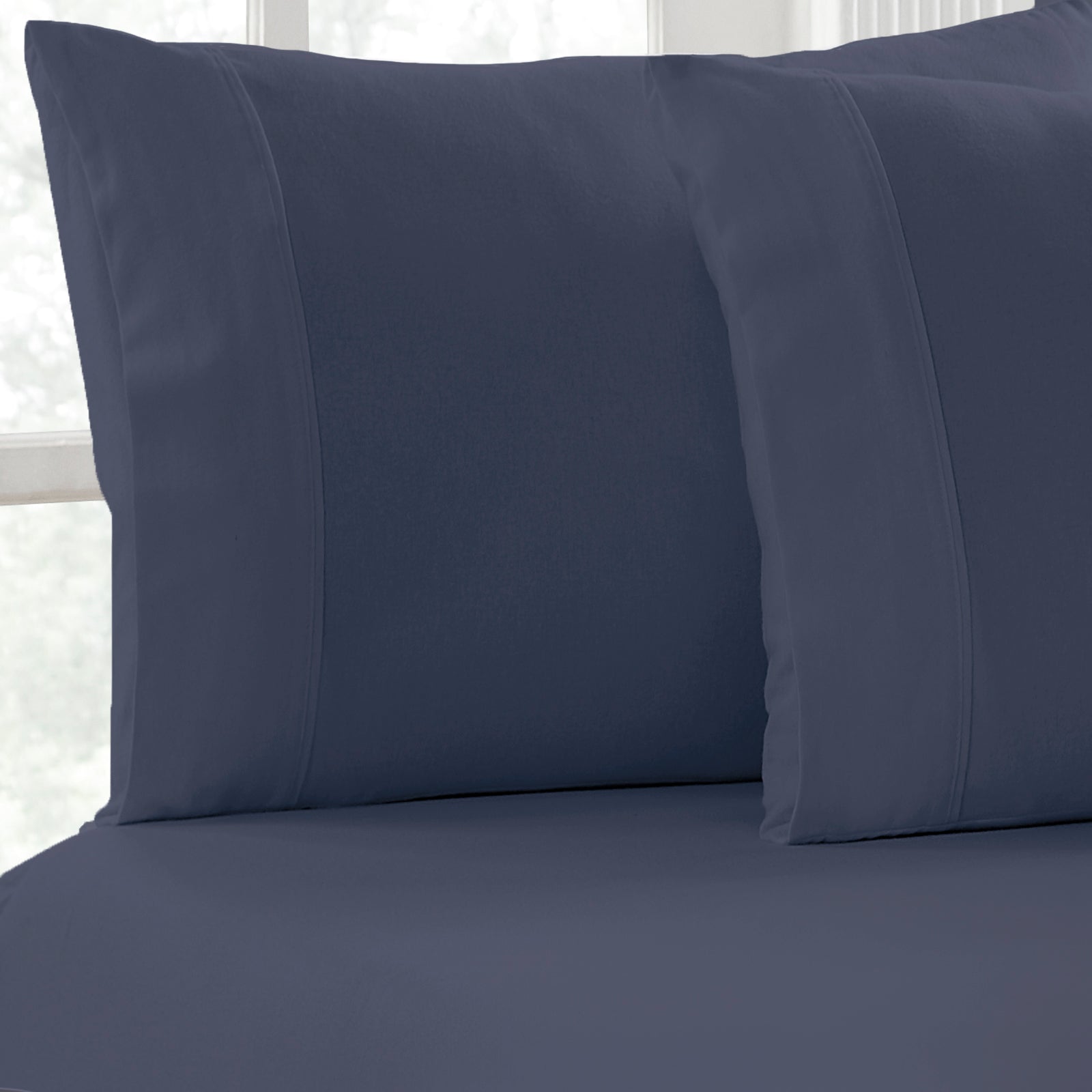 Park Avenue 175 GSM Egyptian Cotton Flannelette Fitted and Pillowcase Set - INK Park Avenue