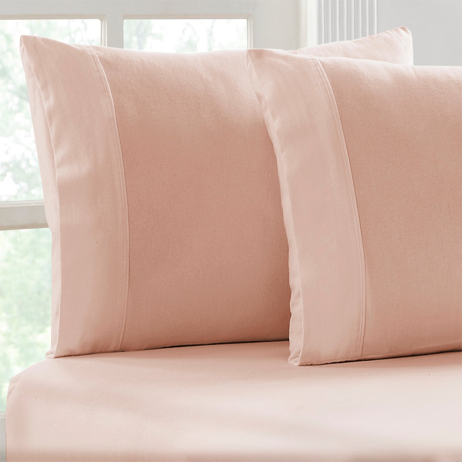Park Avenue 175 GSM Egyptian Cotton Flannelette Fitted and Pillowcase Set - ROSE Park Avenue