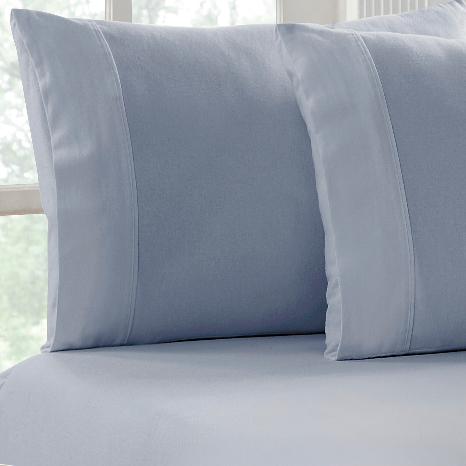 Park Avenue 175 GSM Egyptian Cotton Flannelette Fitted and Pillowcase Set - SKY Park Avenue