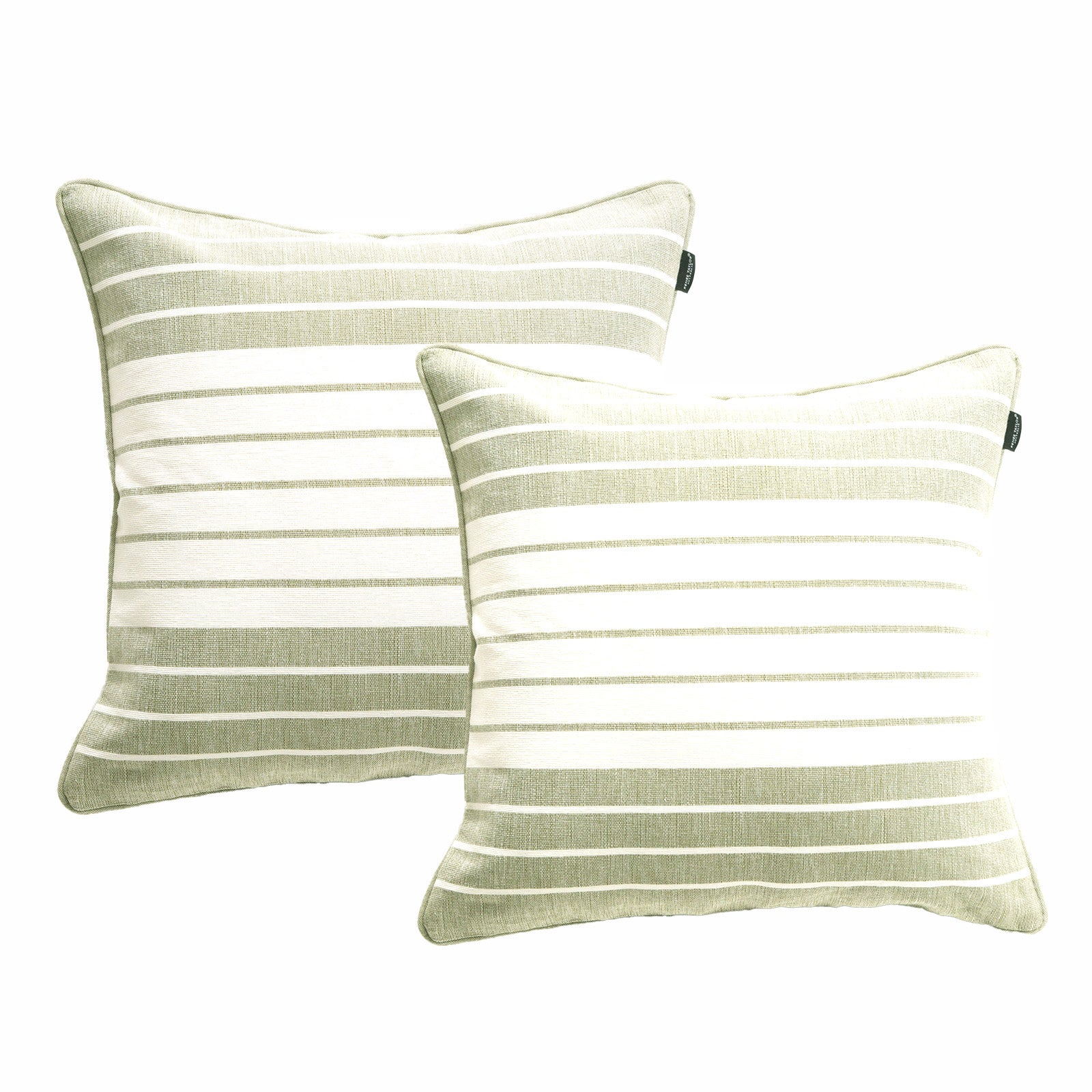 Palma Stripe Stone washed Yarn-dyed Cushion Twin Pack 50 x 50 Cms Feather Filled Khaki