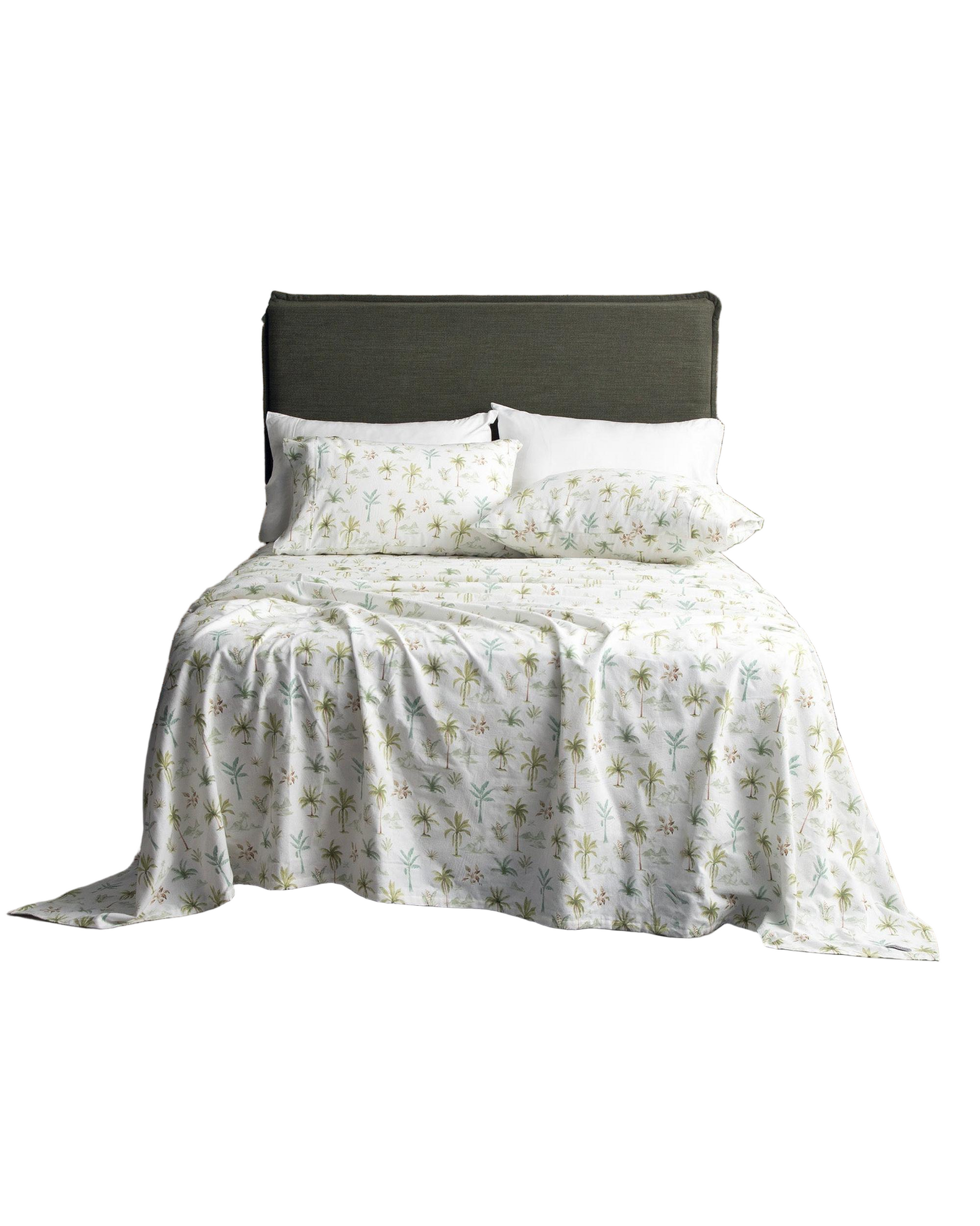 Park Avenue 175 GSM Egyptian Cotton Flannelette Sheet Sets - CAPRI PALM Park Avenue