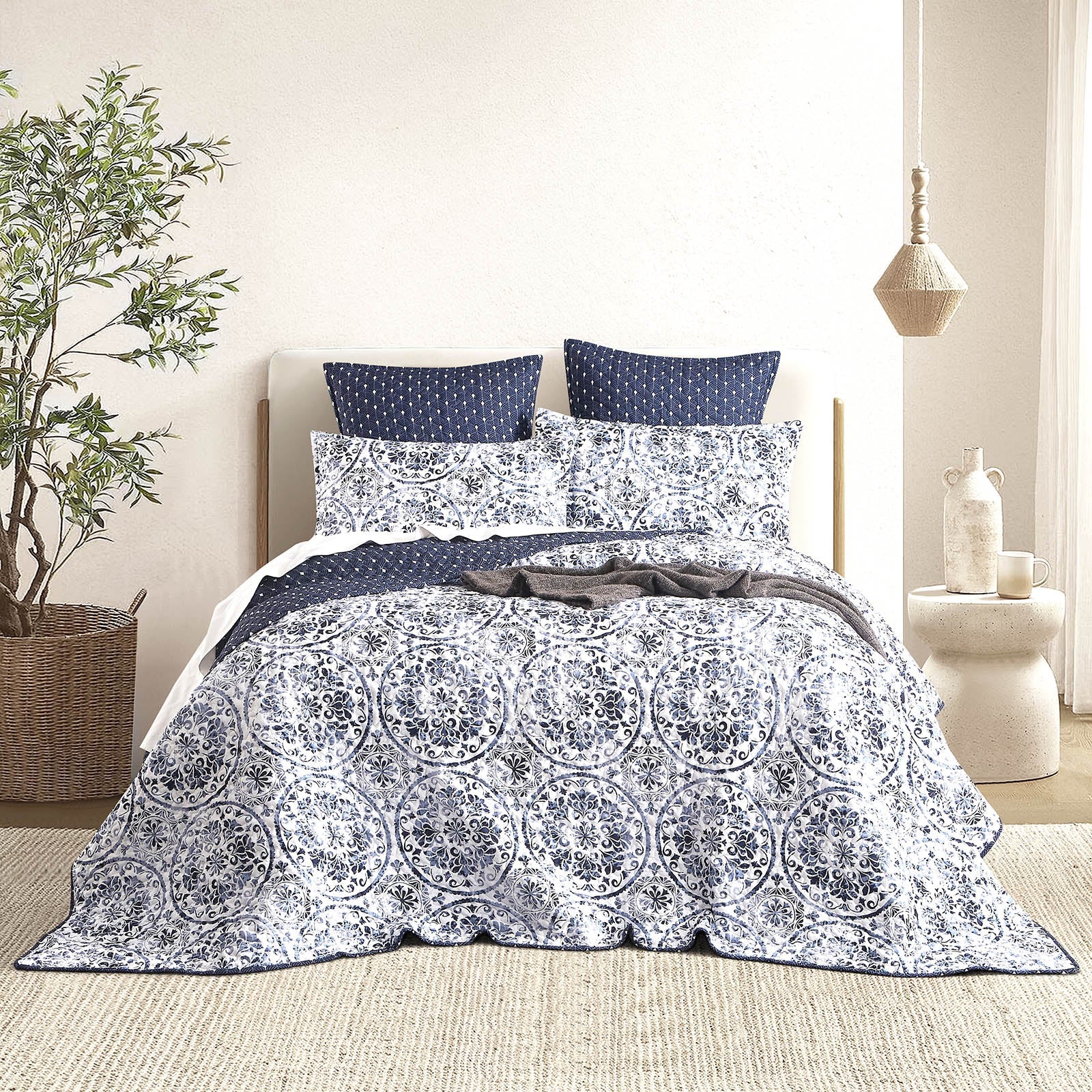 Renee Taylor Delos Quilted Reversible Coverlet Set Renee Taylor