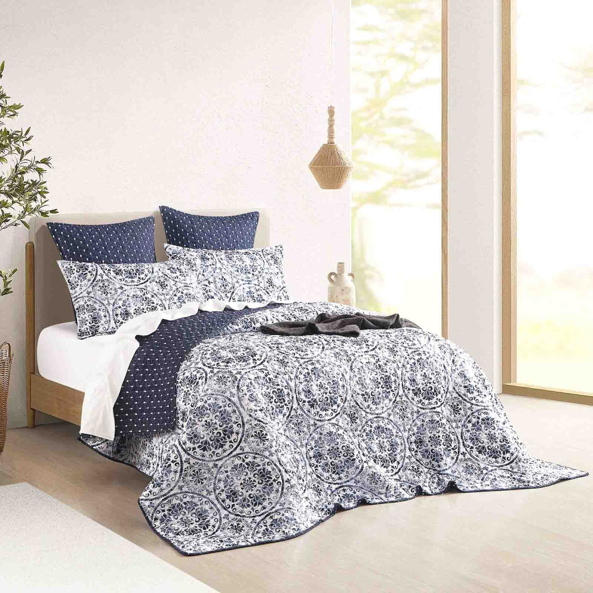 Renee Taylor Delos Quilted Reversible Coverlet Set Renee Taylor