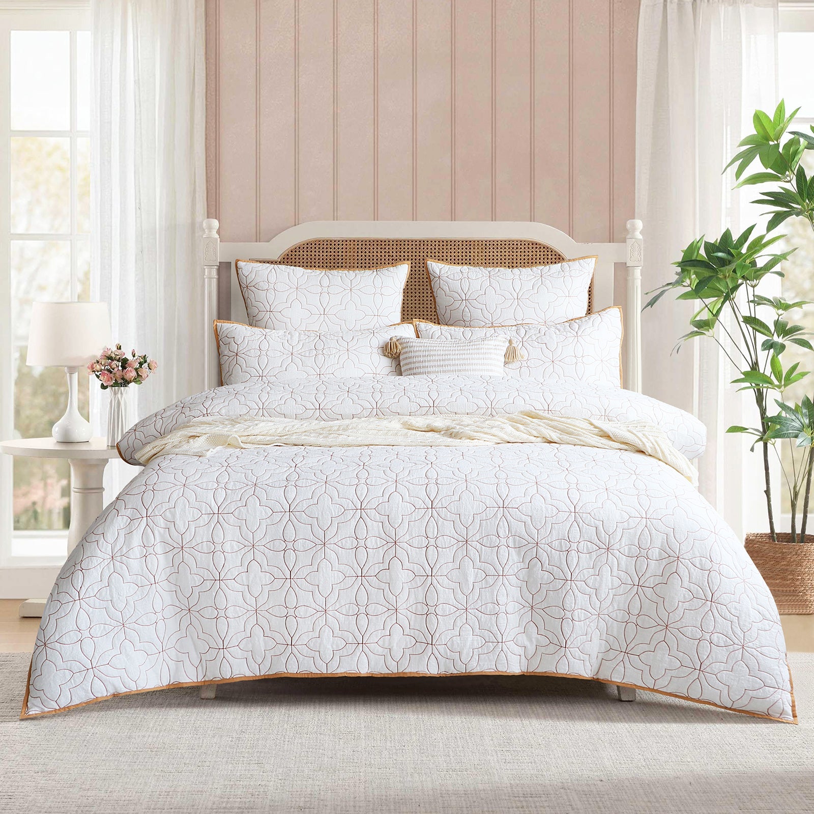 Renee Taylor Solaris Cotton Quilted Quilt Cover Set Renee Taylor