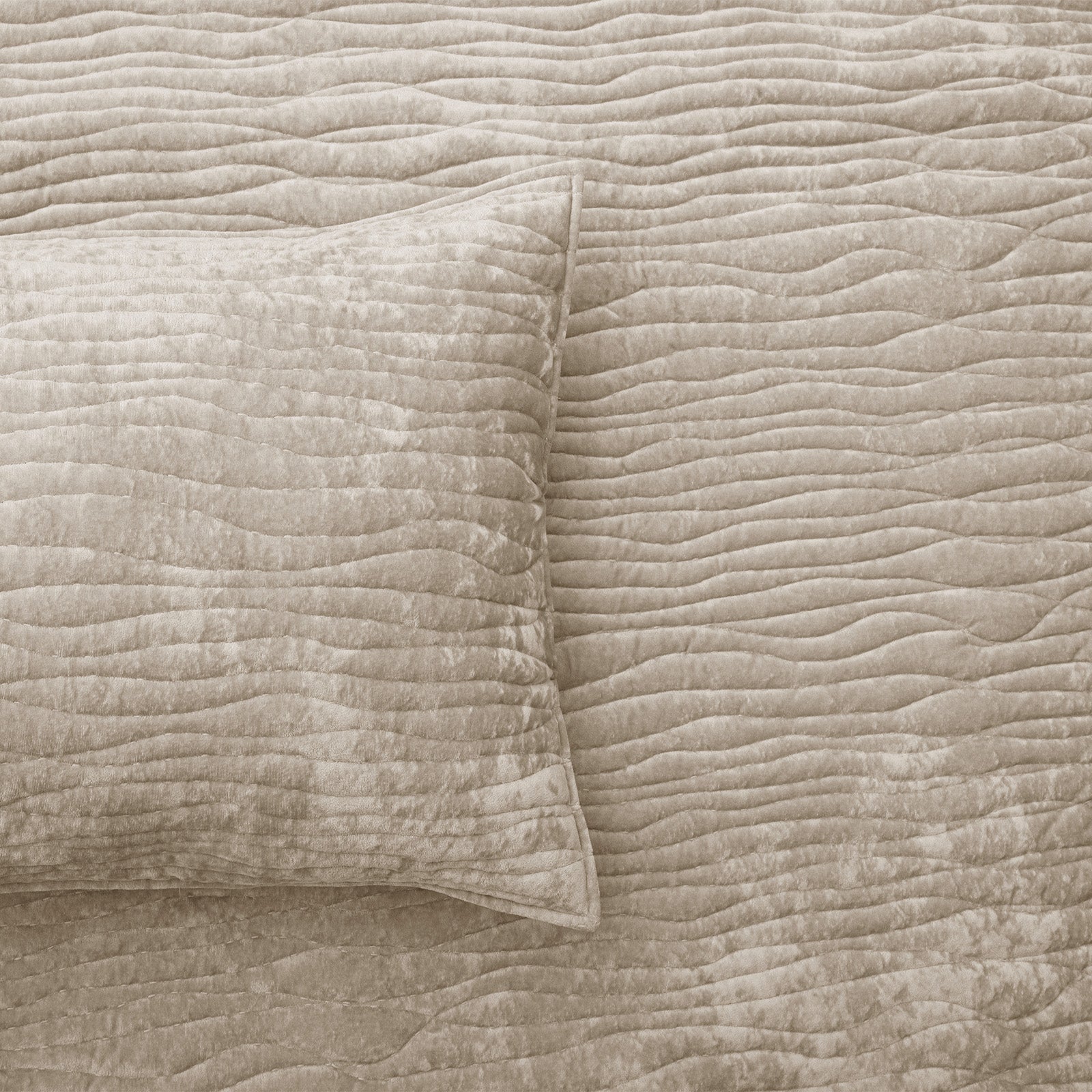 Renee Taylor Blake Velvet Coverlet Set Nude