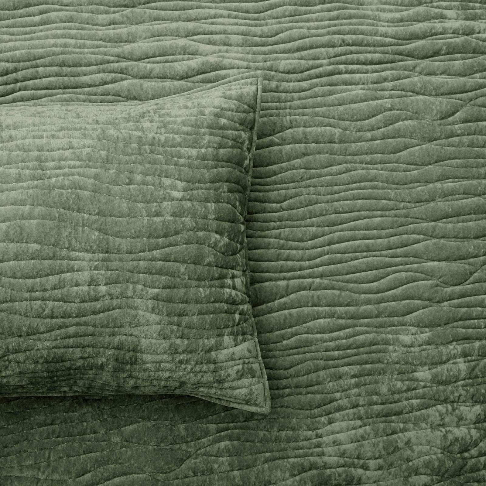 Renee Taylor Blake Velvet Coverlet Set  Military