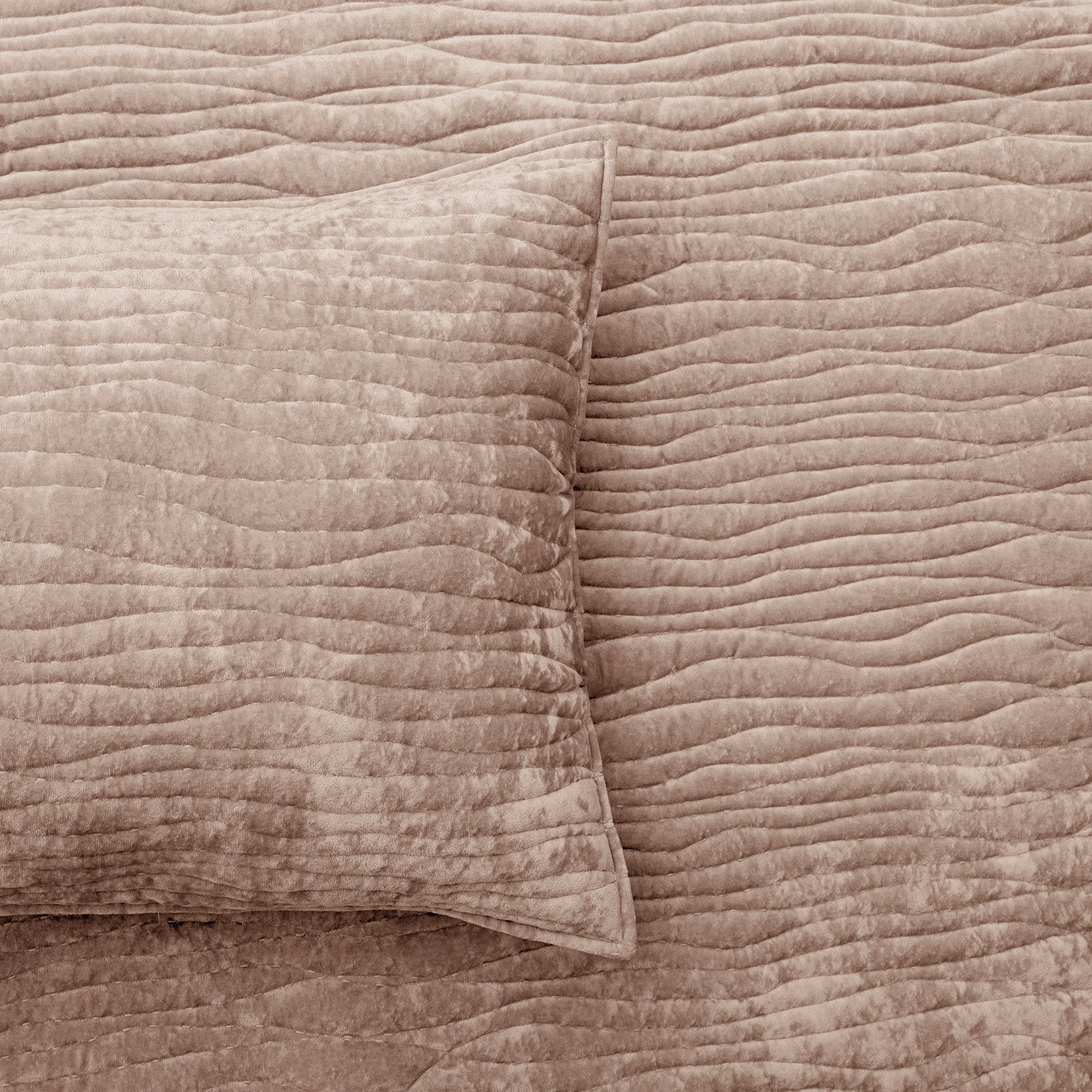 Renee Taylor Blake Velvet Coverlet Set  Wood