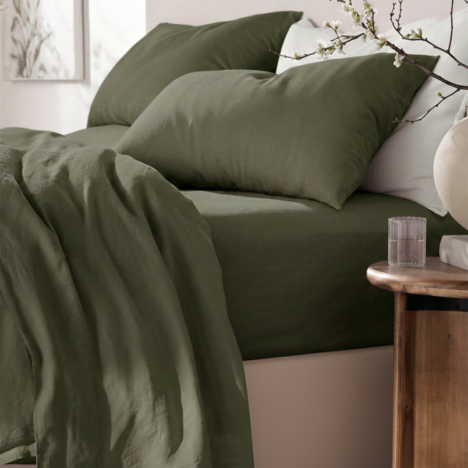 Renee Taylor Washed Linen Cotton Sheet Set