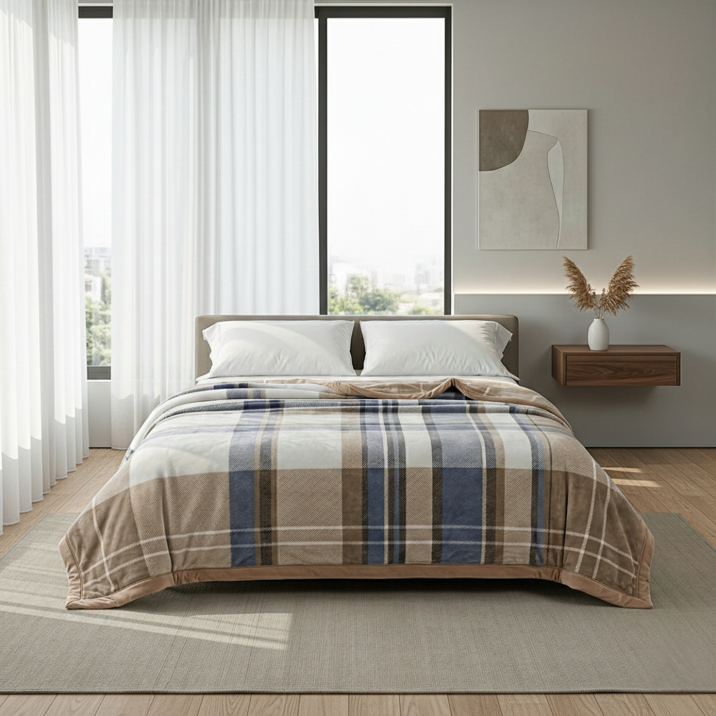 Renee Taylor 100 % Acrylic Super Soft Heavy Weight Printed Mink Blanket 220 x 240 Cms