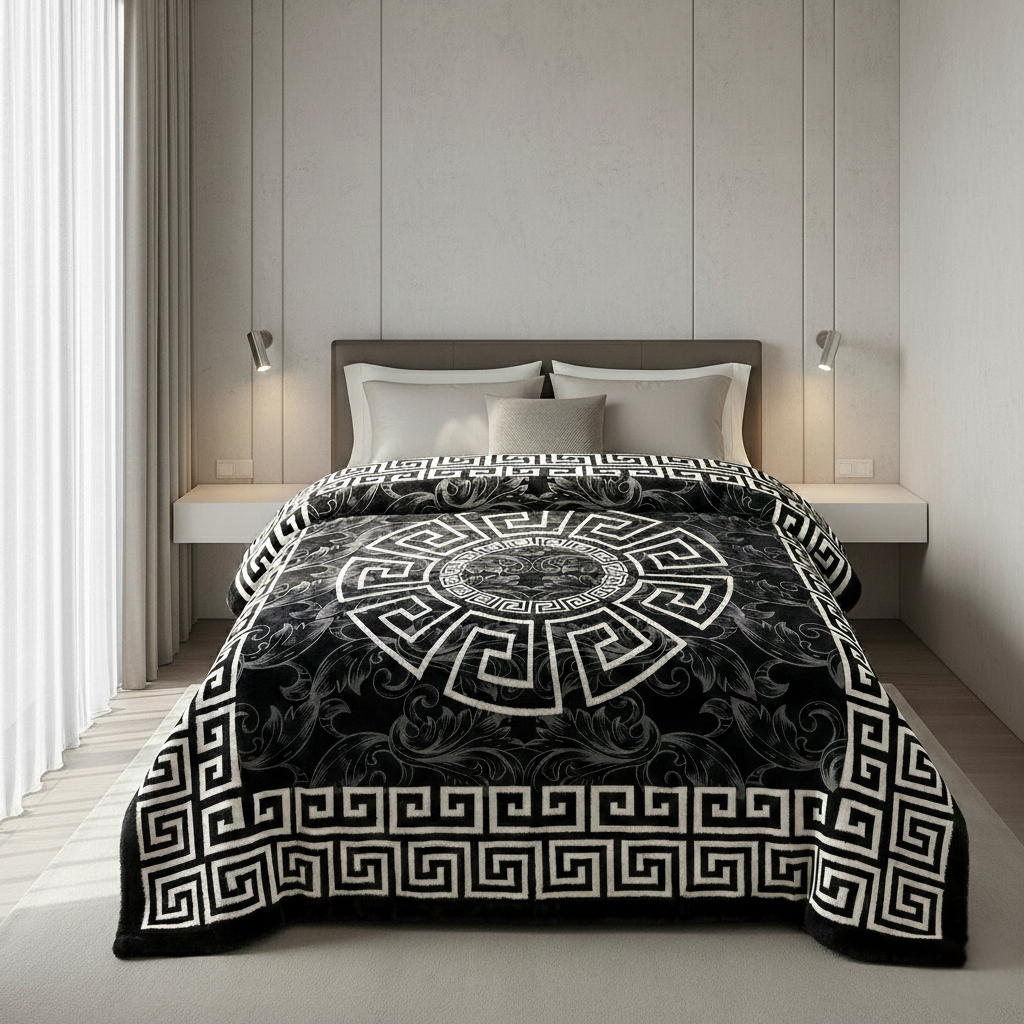 Renee Taylor 100 % Acrylic Super Soft Heavy Weight Printed Mink Blanket 220 x 240 Cms