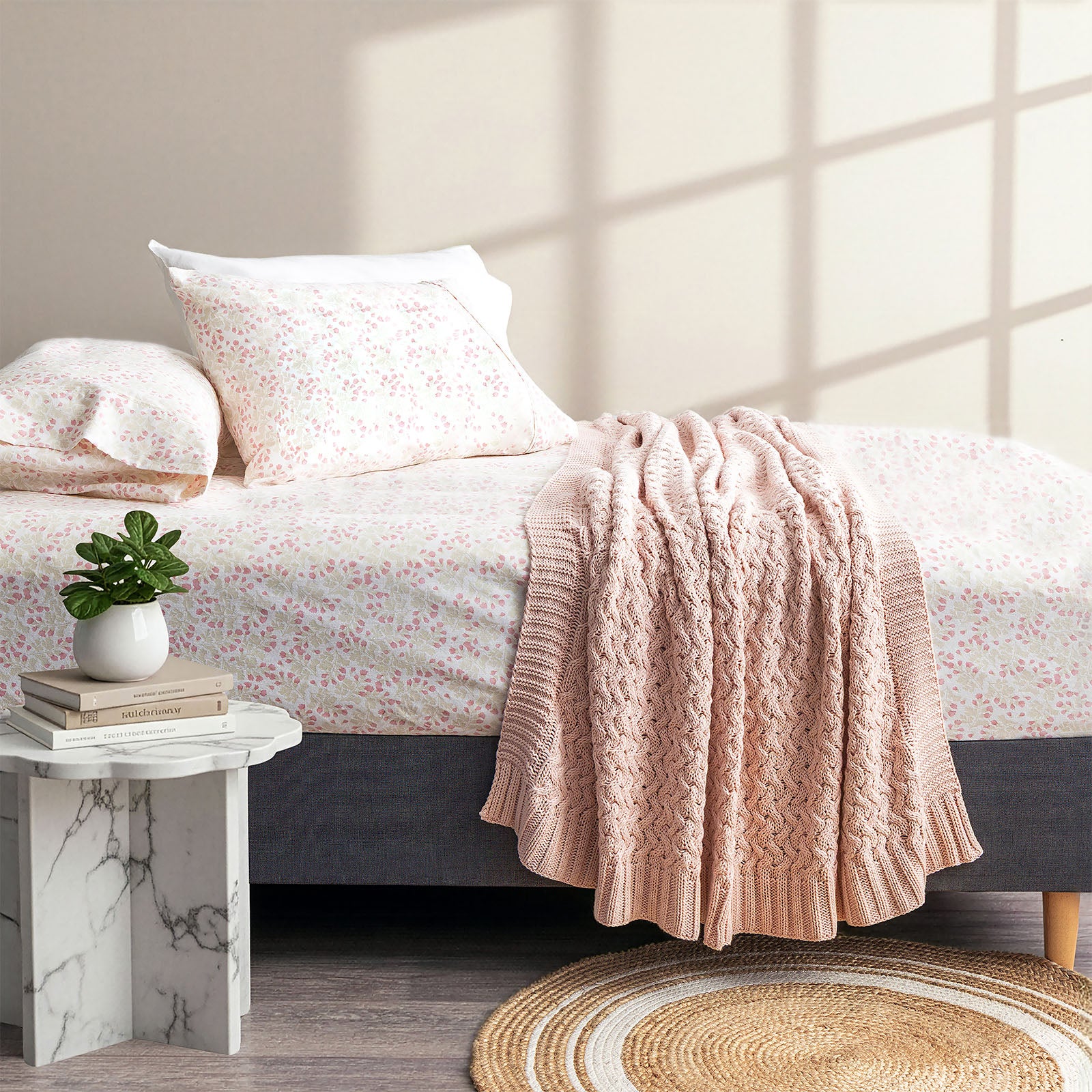 Park Avenue 175 Gsm Egyptian Cotton Flannelette Fitted And Pillow Case Set Bloomsbury
