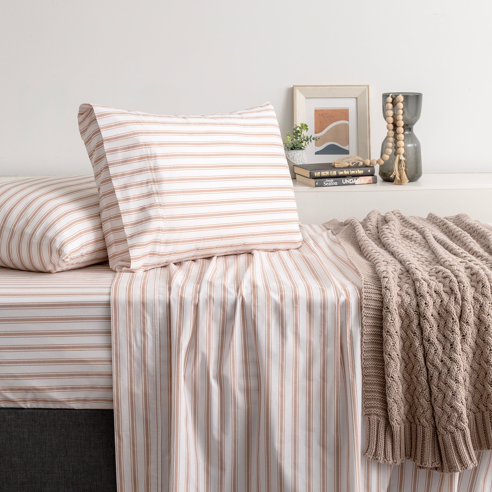 Renee Taylor Oxford Organic Cotton Patterned Sheet Set
