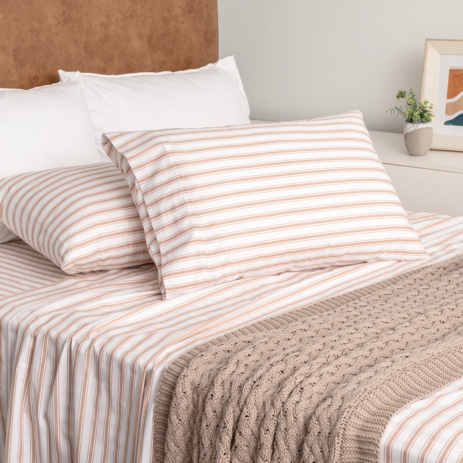 Renee Taylor Oxford Organic Cotton Patterned Sheet Set