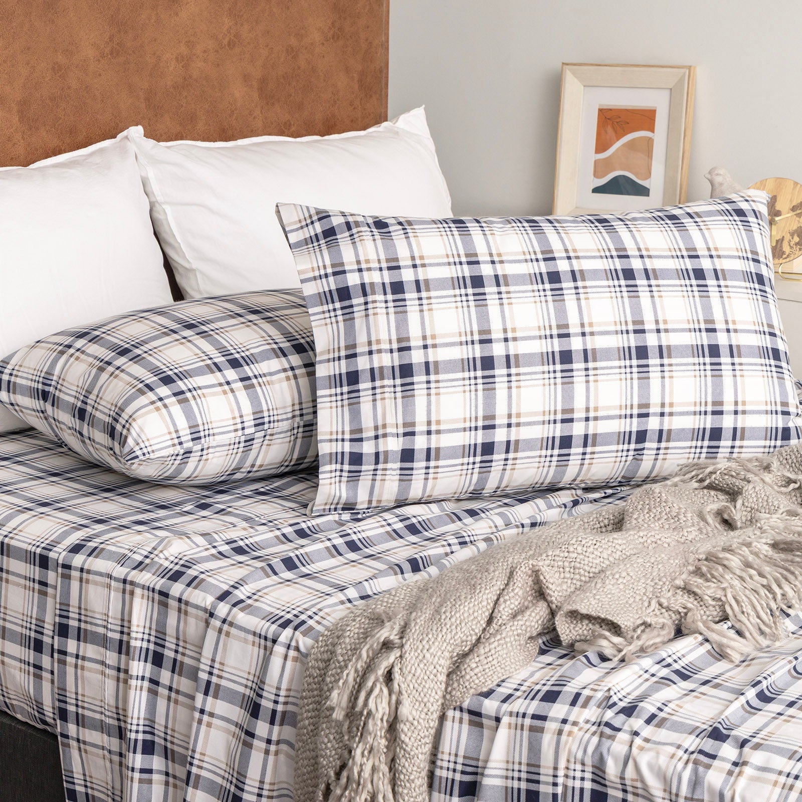 Renee Taylor Glenbrook Organic Cotton Patterned Sheet Set