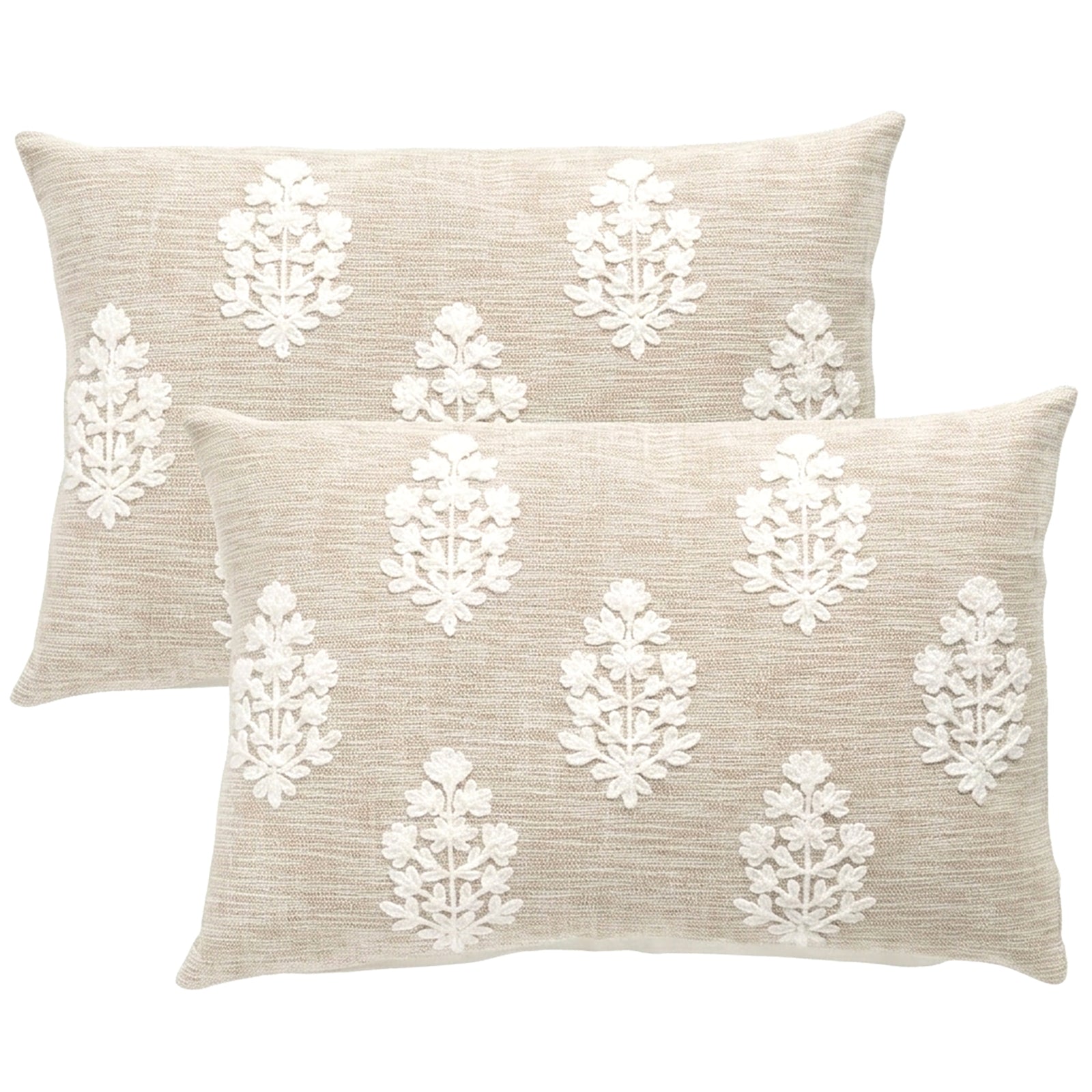 Renee Taylor Cotton Cushion Twin Pack 35 x 50 Cms Feather Filled